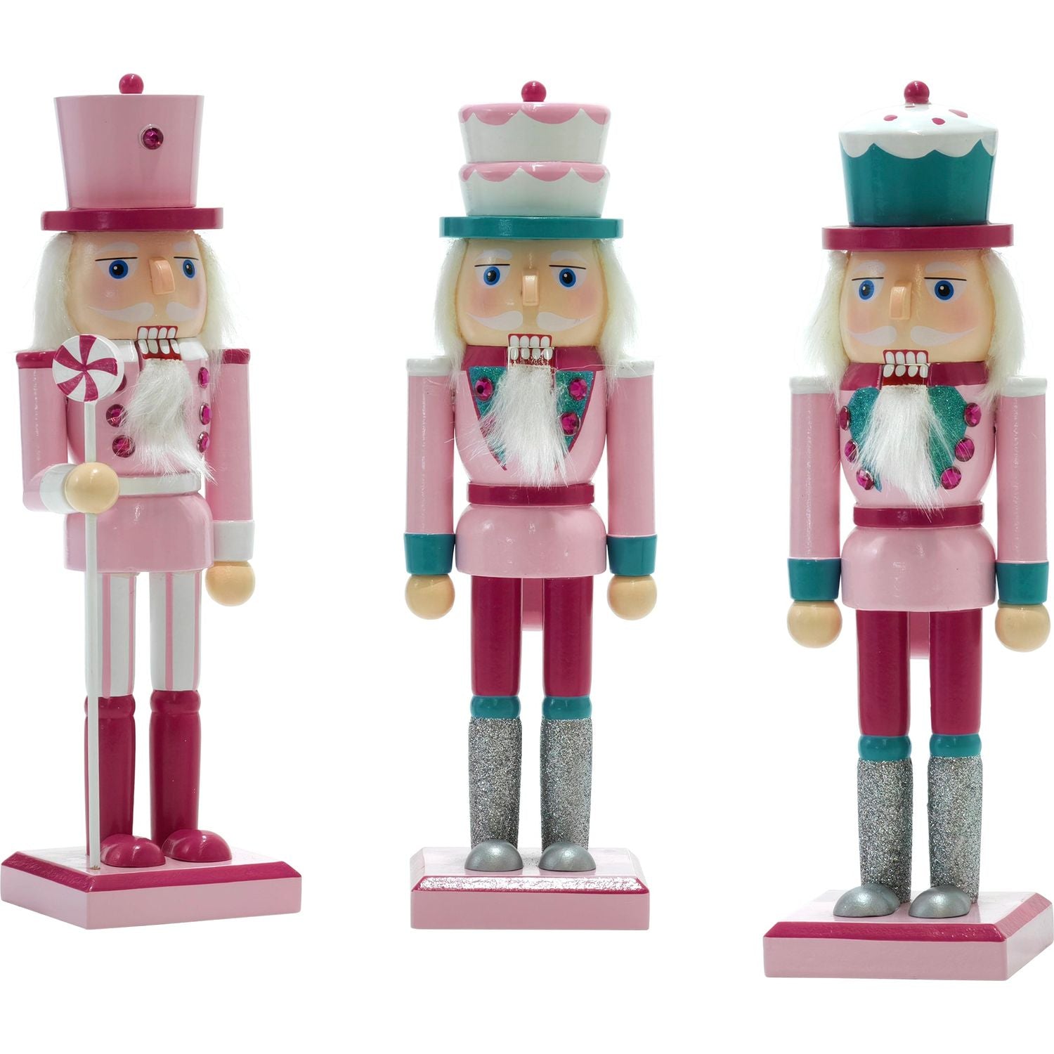 VESTIAMO CASA GRAN NATALE - Schiaccianoci Soldato in legno h25 cm Rosa- Decorazione natalizia