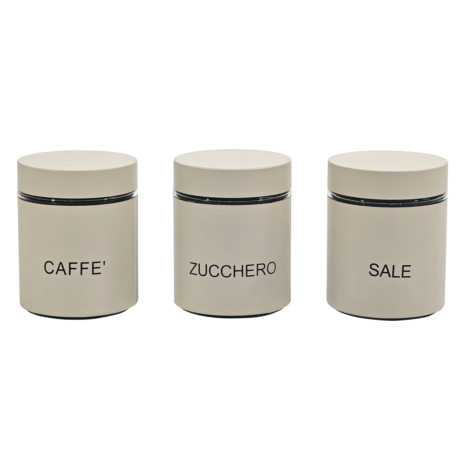 GUSTO CASA - Set 3 barattoli da cucina Crema 75 cl