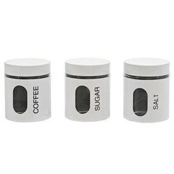 GUSTO CASA - Set 3 barattoli da cucina Bianco Lucido 75 cl