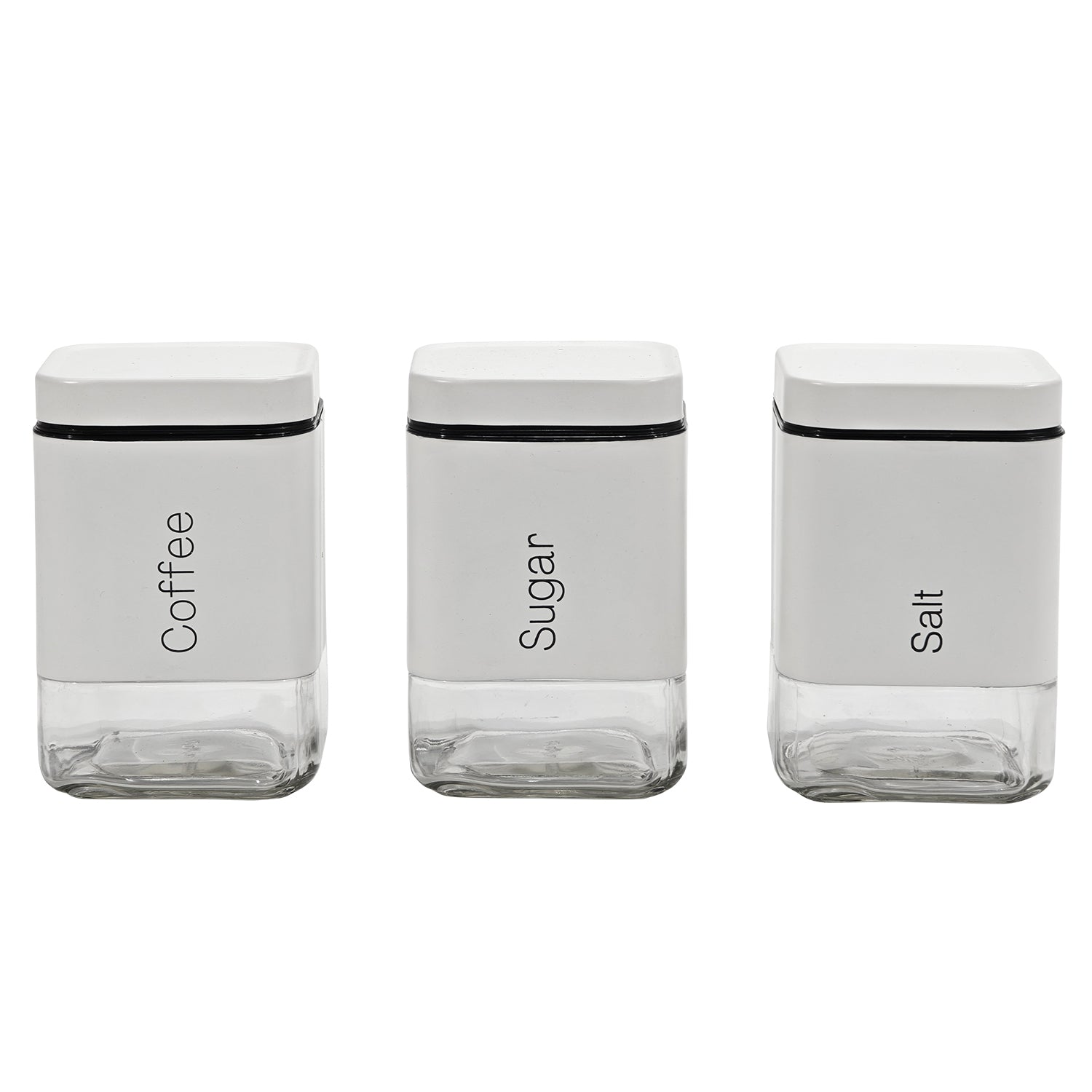 GUSTO CASA - Set 3 barattoli da cucina Bianco 80 cl