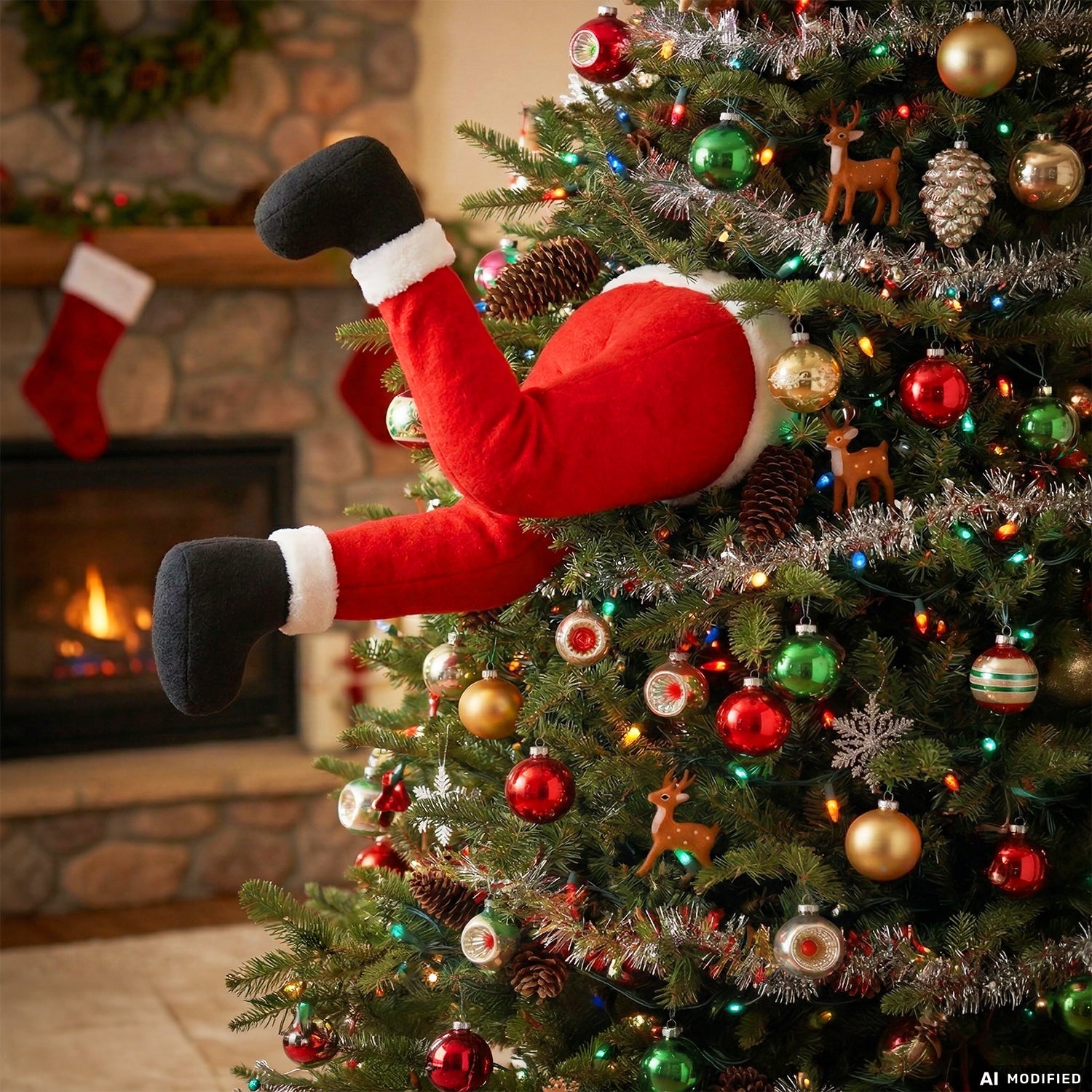 VESTIAMO CASA GRAN NATALE - Decorazione Gambe Natalizie h46 cm