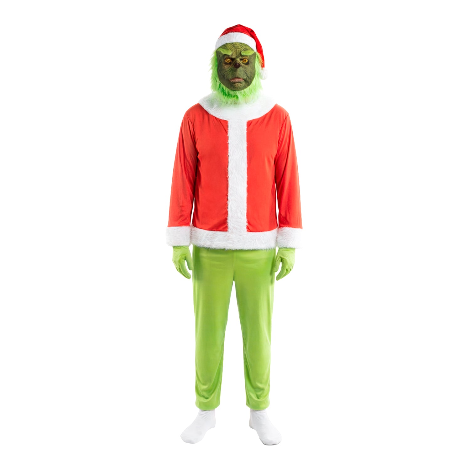 VESTIAMO CASA GRAN NATALE - Costume Natale Uomo Mr Green Taglia Unica - Completo con Maschera