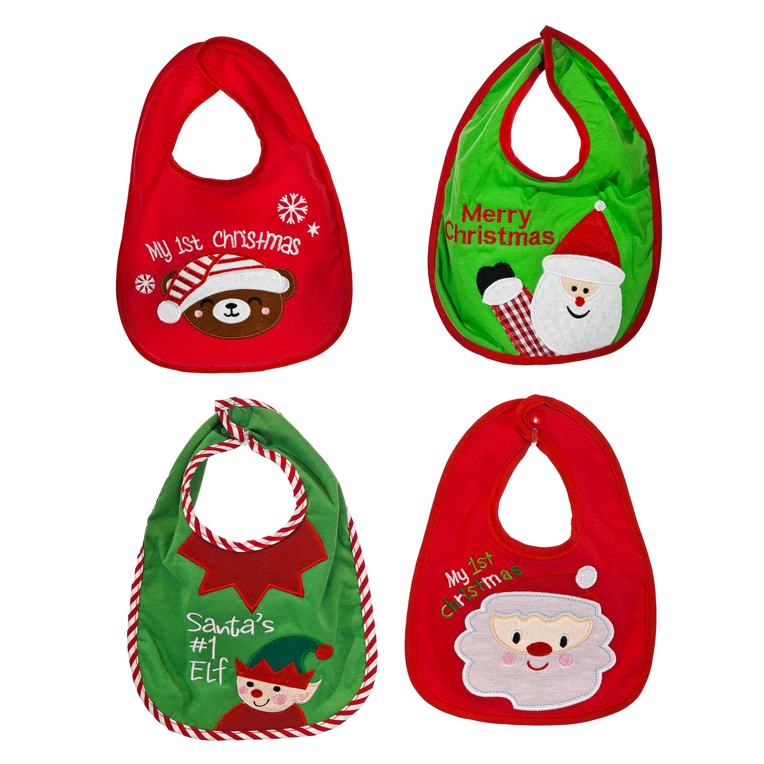 VESTIAMO CASA GRAN NATALE - Bavaglino Natalizio Neonato in Poliestere Fantasie Natale