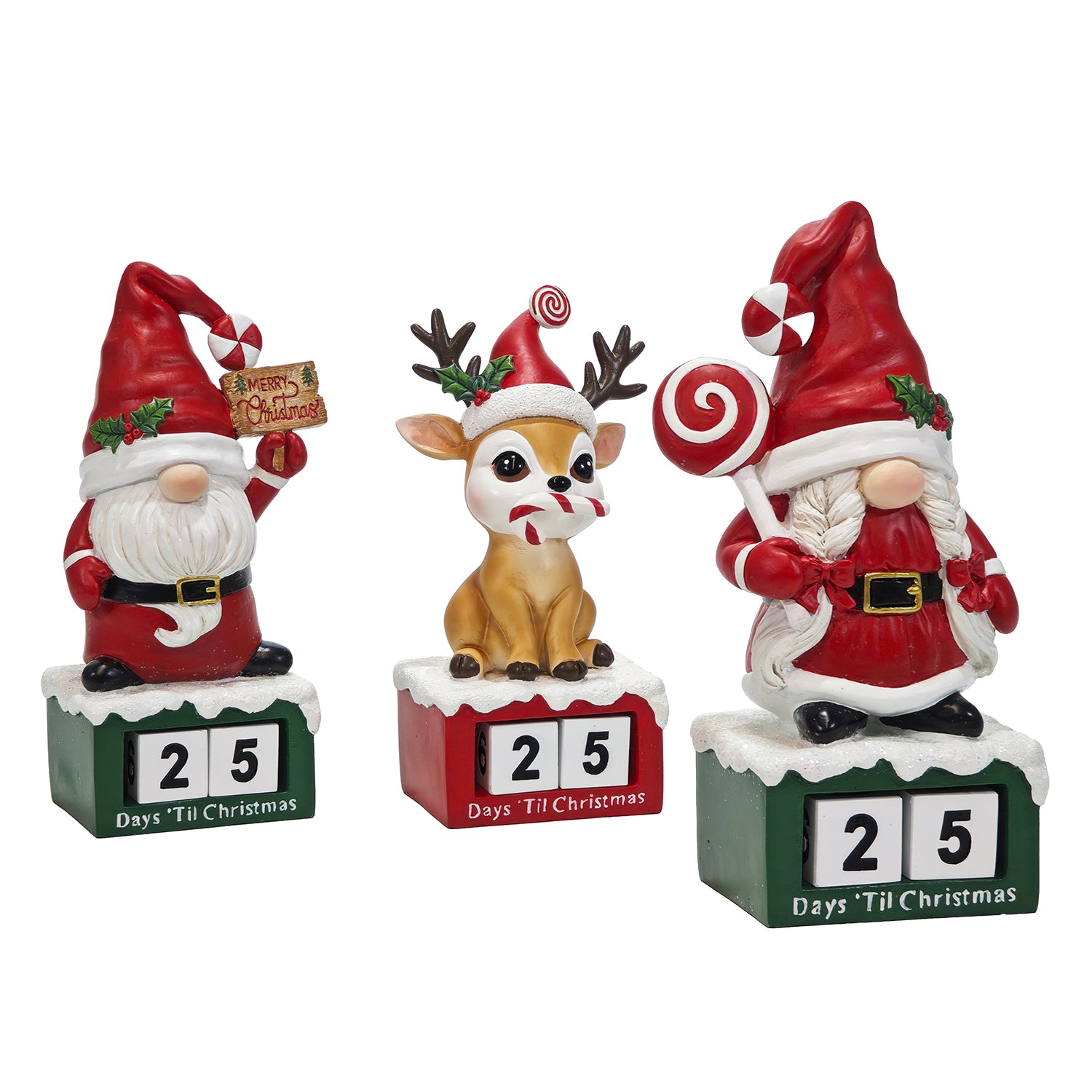VESTIAMO CASA GRAN NATALE - Calendario dell’Avvento Natalizio con Cubi Countdown e Personaggio Decorativo h22 cm