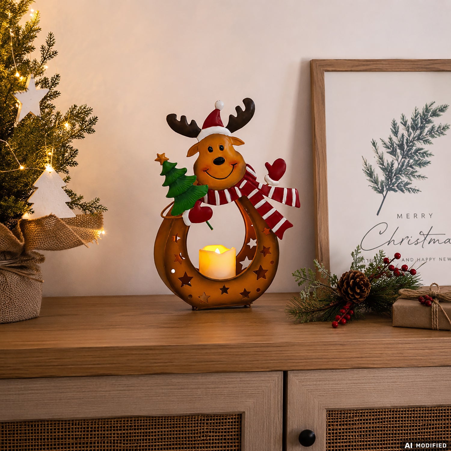 VESTIAMO CASA GRAN NATALE - Decorazione Natalizia Luminosa con Candela LED