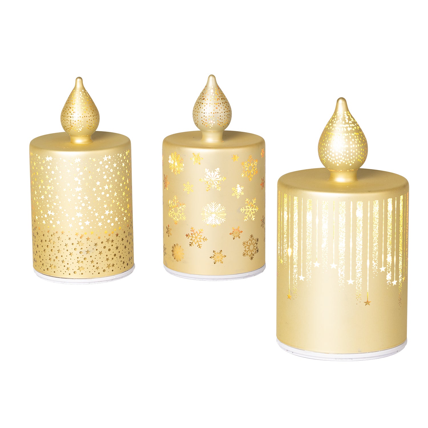 DICTROLUX - Decorazione Luminosa LED Vetro Soffiato Oro h17,5 cm