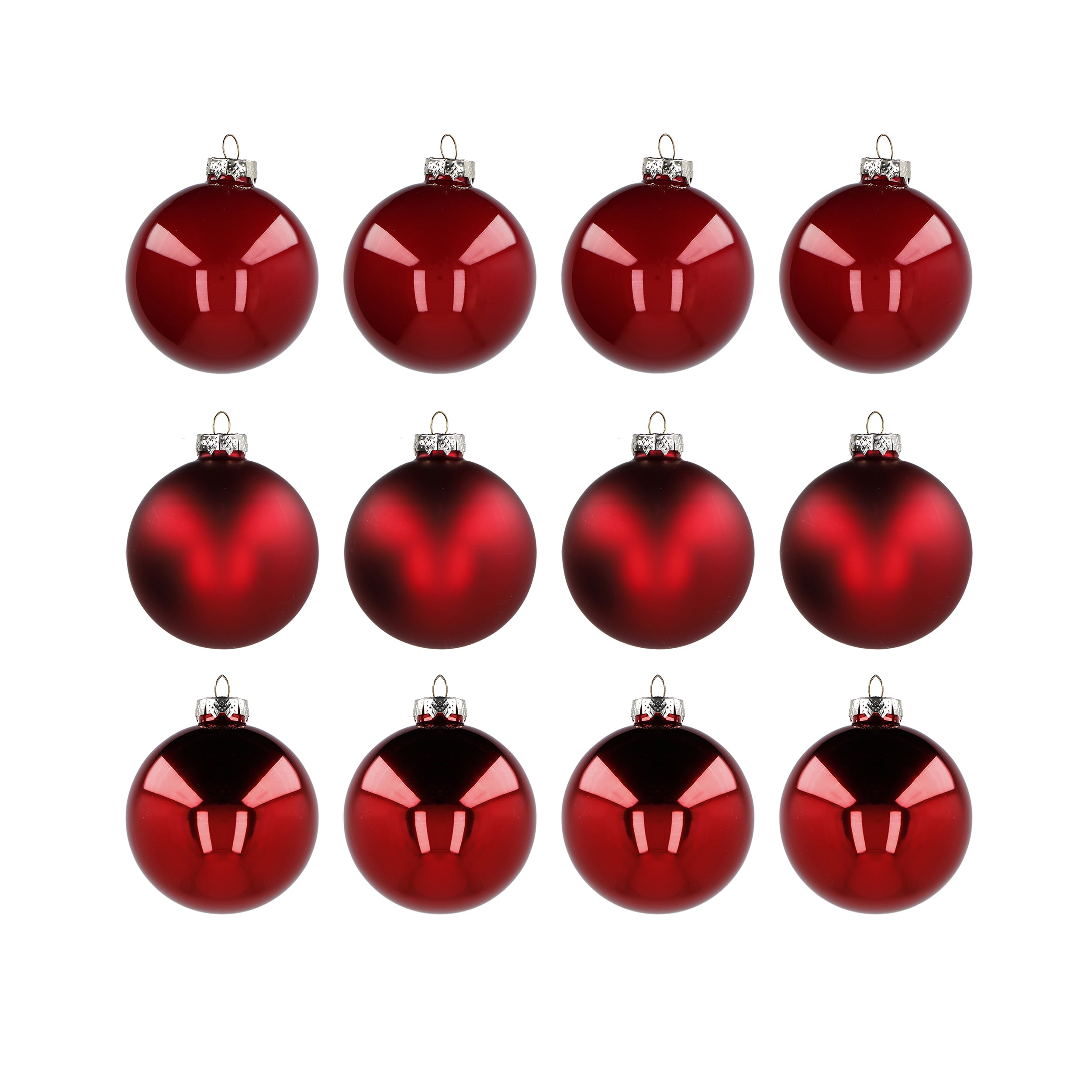 VESTIAMO CASA GRAN NATALE - Set 12 Palline di Natale in Vetro Soffiato Rosse diametro 6 cm