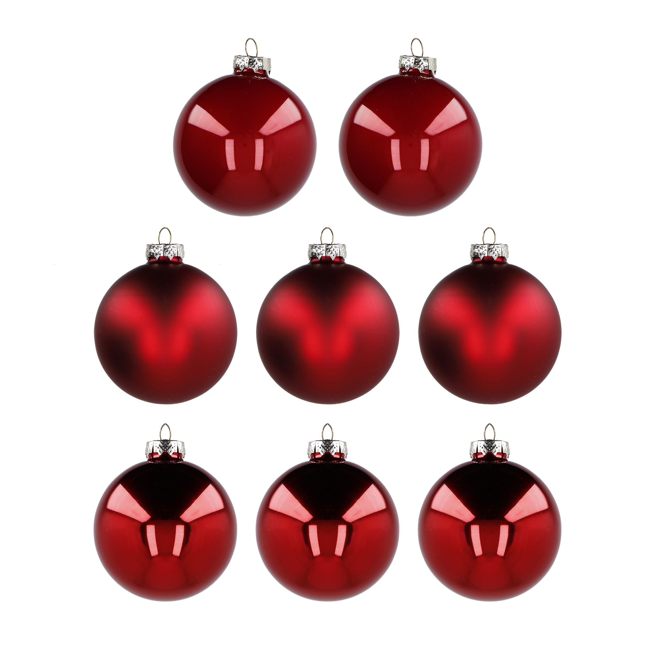 VESTIAMO CASA GRAN NATALE - Set 8 Palline di Natale in Vetro Soffiato Rosse diametro 8 cm