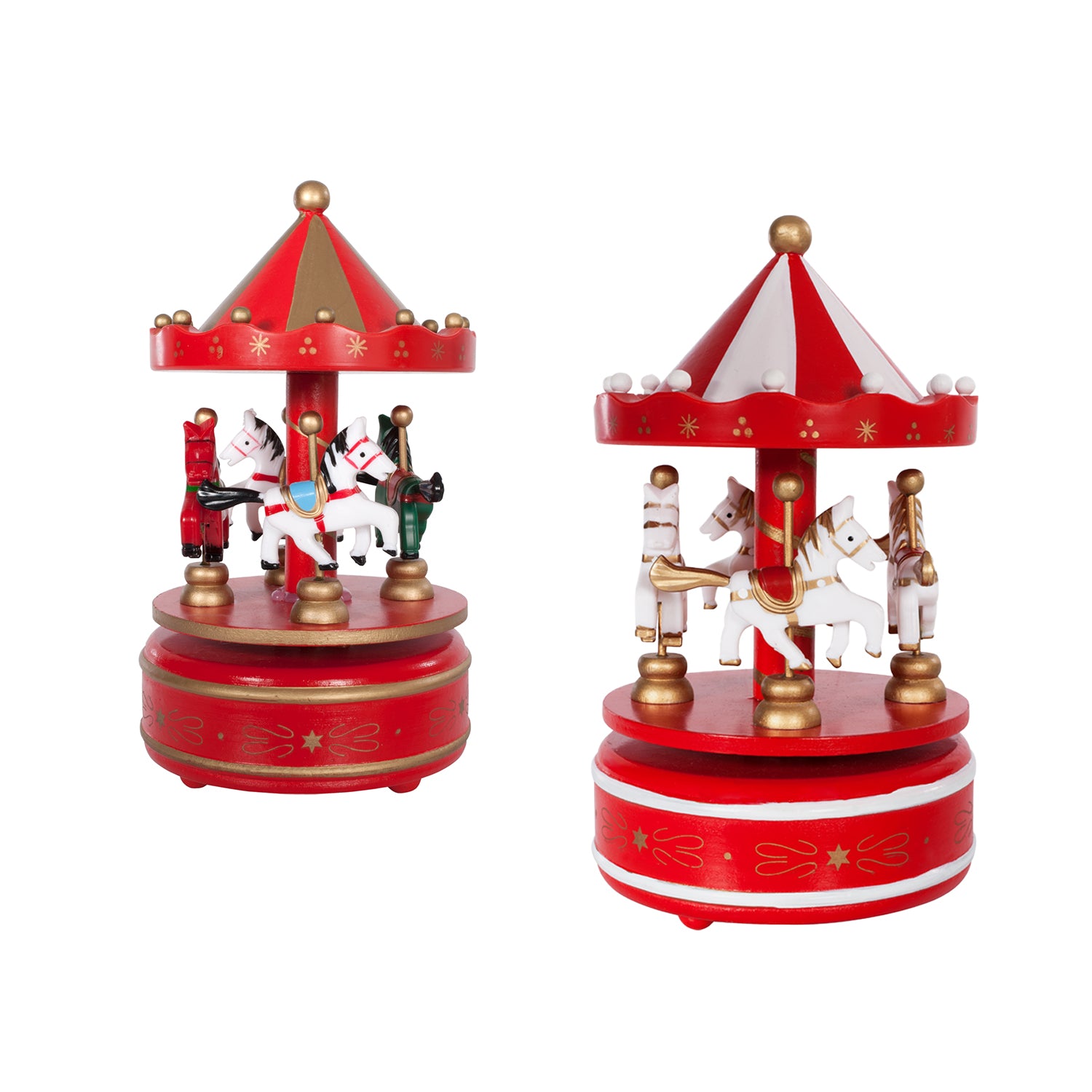 VESTIAMO CASA GRAN NATALE - Carillon Giostrina Natalizia Musicale con Cavalli h20 cm