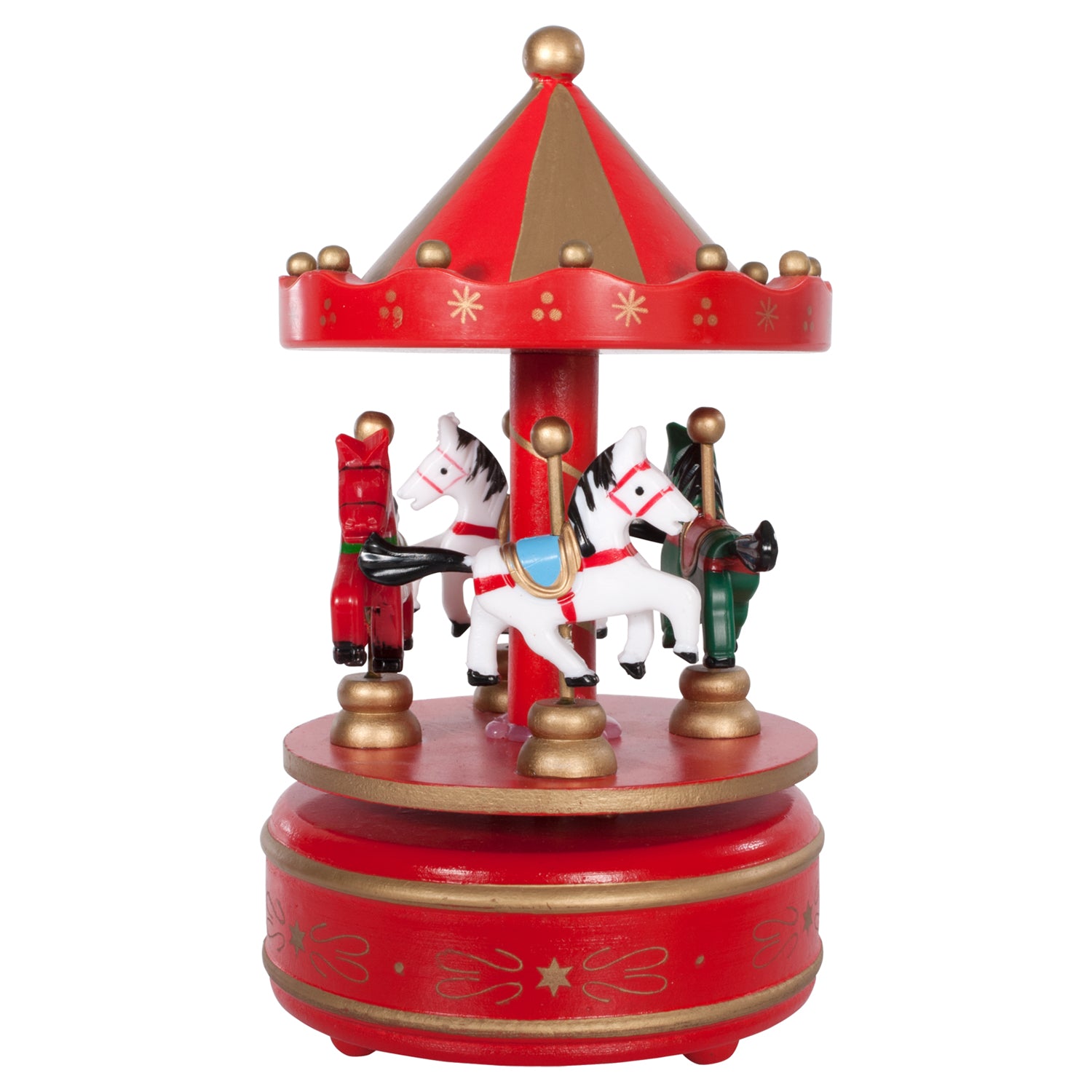 VESTIAMO CASA GRAN NATALE - Carillon Giostrina Natalizia Musicale con Cavalli h20 cm
