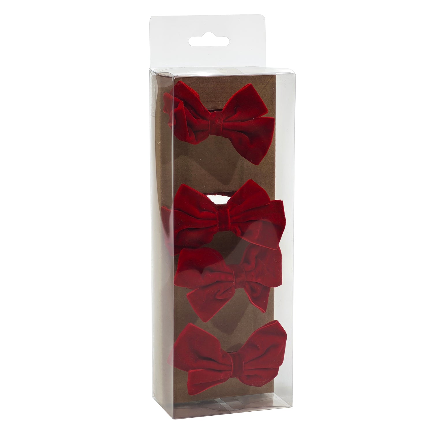 VESTIAMO CASA GRAN NATALE - Set 4 Portatovaglioli Natalizi Fiocco Rosso