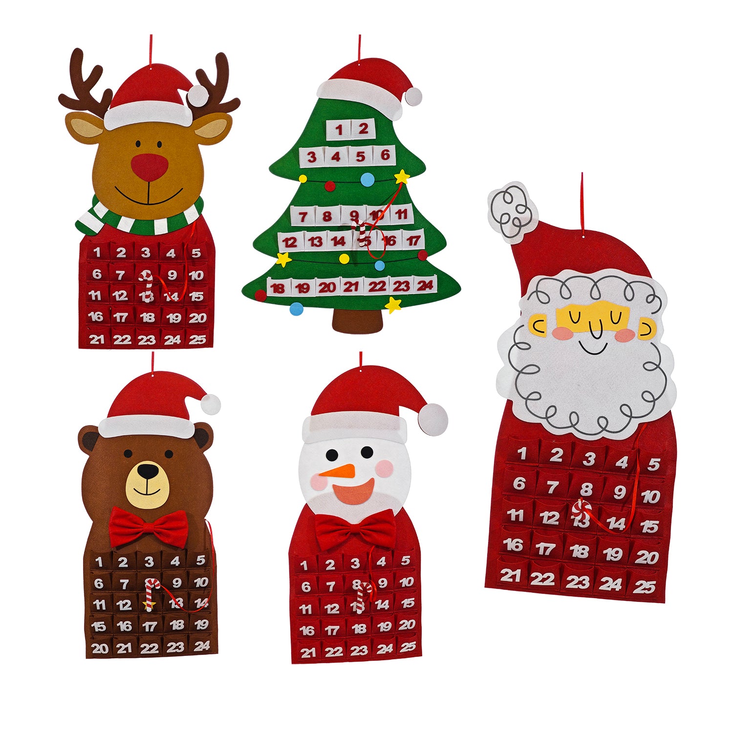 VESTIAMO CASA GRAN NATALE - Calendario dell’Avvento Natalizio da Appendere h60 cm