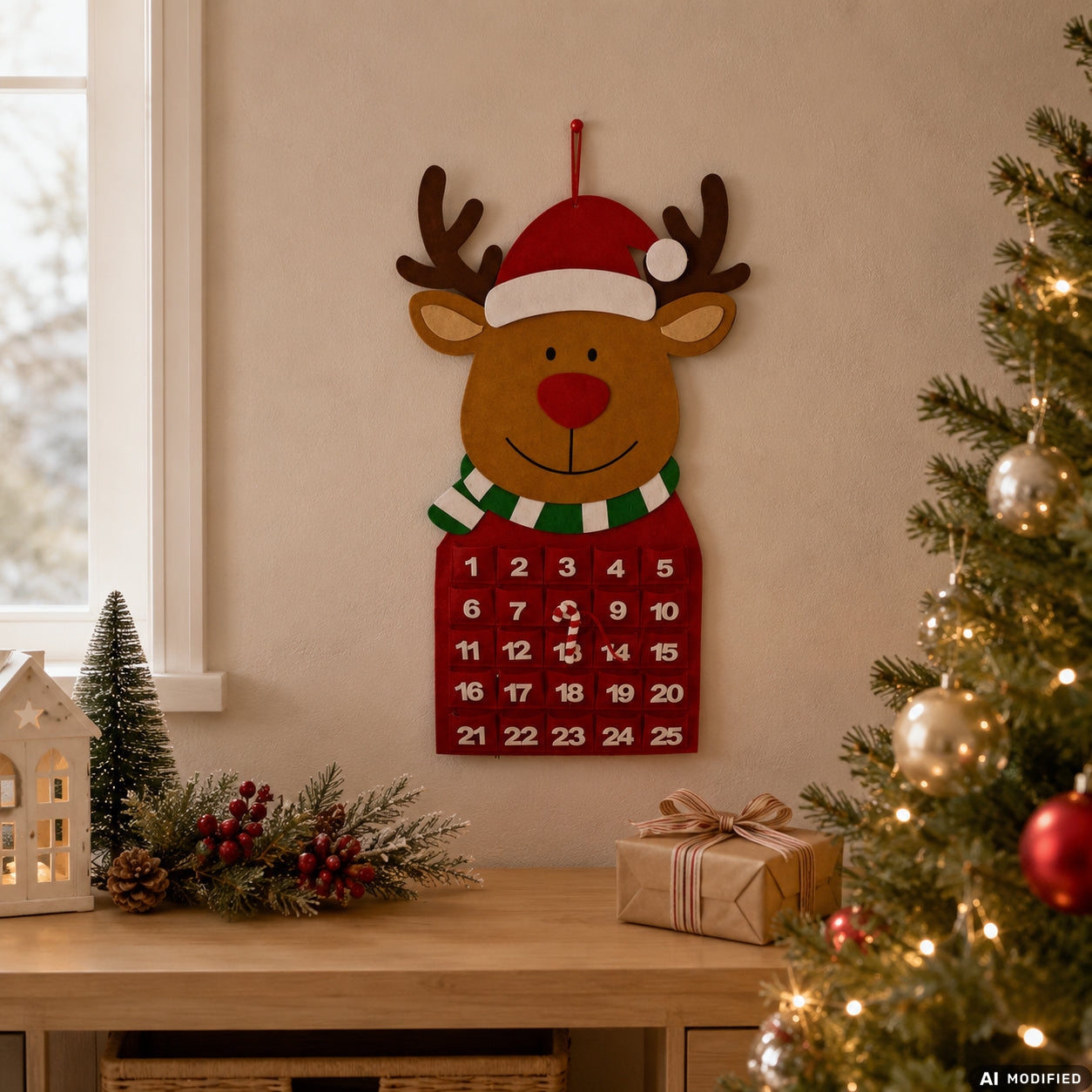 VESTIAMO CASA GRAN NATALE - Calendario dell’Avvento Natalizio da Appendere h60 cm