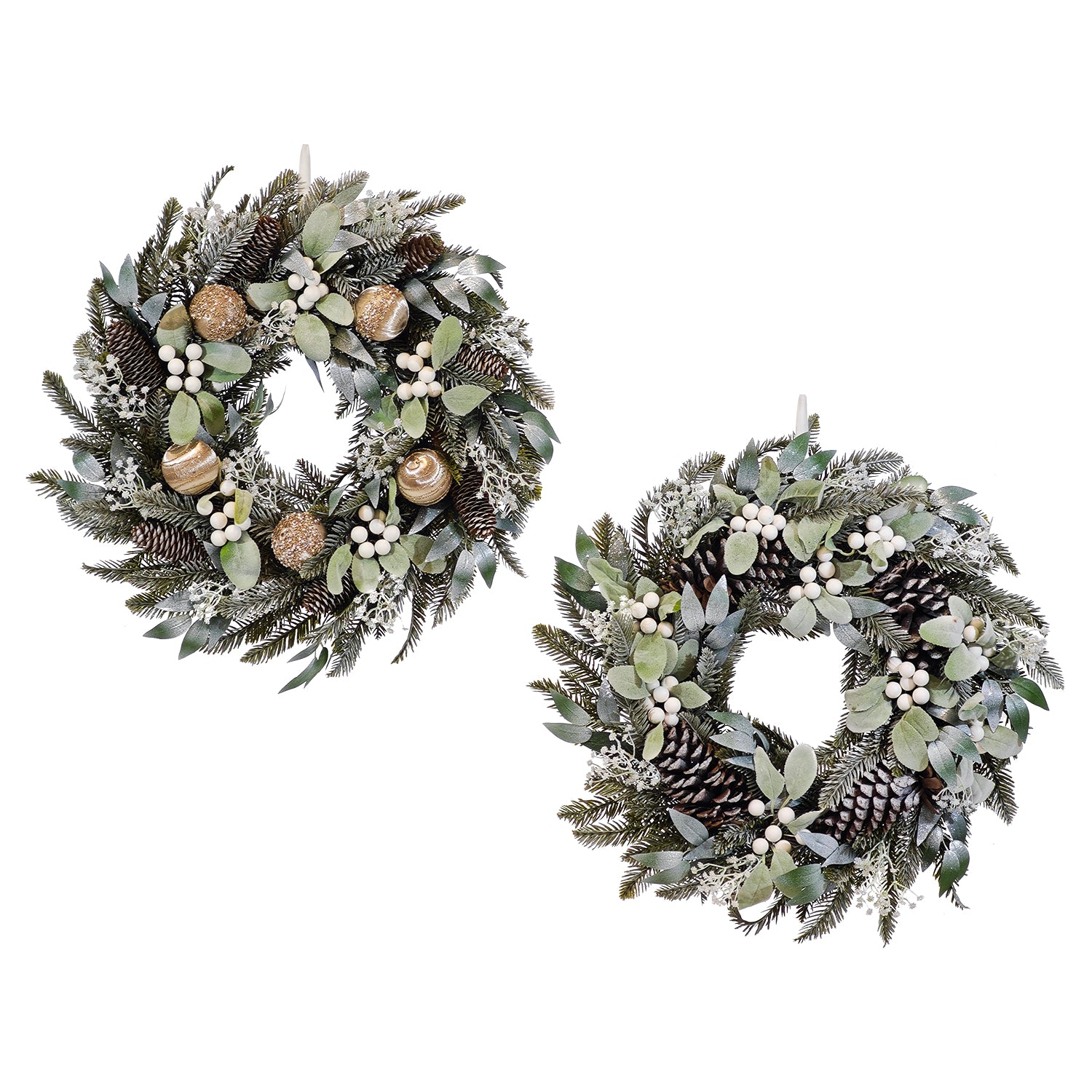 VESTIAMO CASA GRAN NATALE - Ghirlanda Natalizia Decorativa con Pigne e Bacche diametro 50 cm