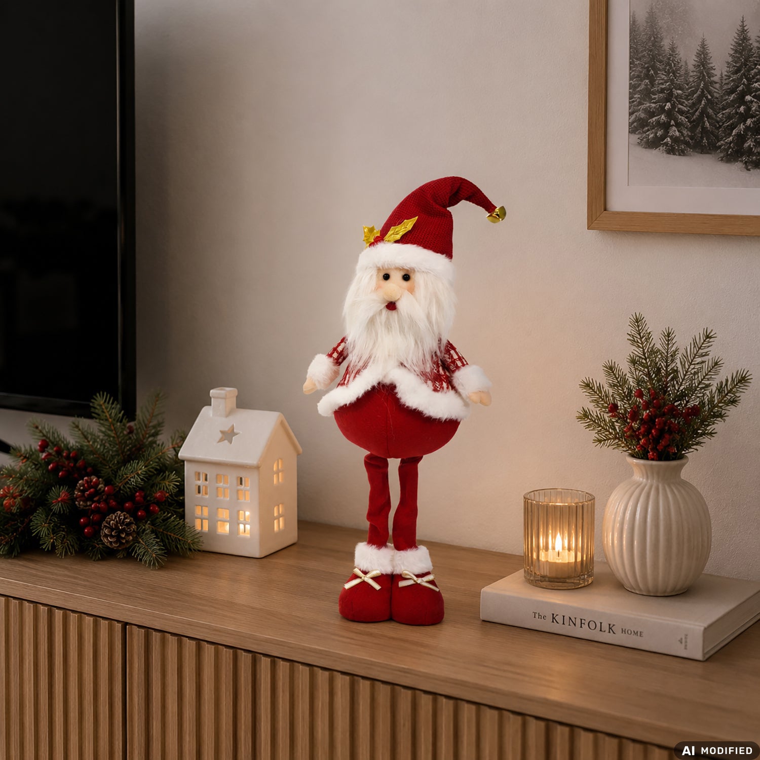 VESTIAMO CASA GRAN NATALE - Personaggio Natalizio Decorativo h47 cm - Renna, Pupazzo di Neve o Babbo Natale
