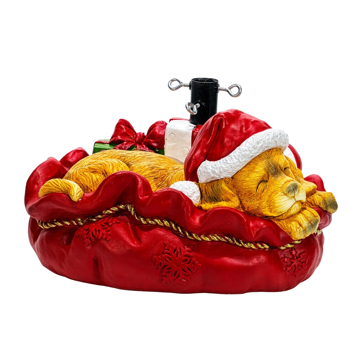 VESTIAMO CASA GRAN NATALE - Base Albero di Natale con Cagnolino e Pacchi Regalo h30 cm