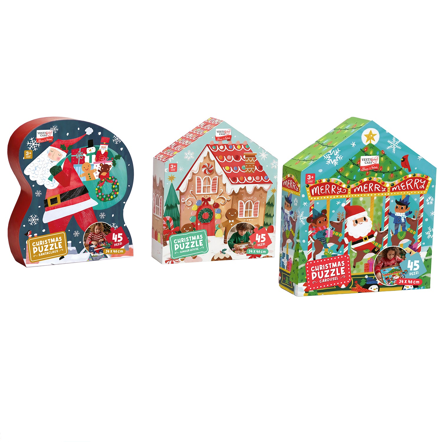 VESTIAMO CASA GRAN NATALE - Puzzle Natalizio 45 Pezzi 34x46 cm