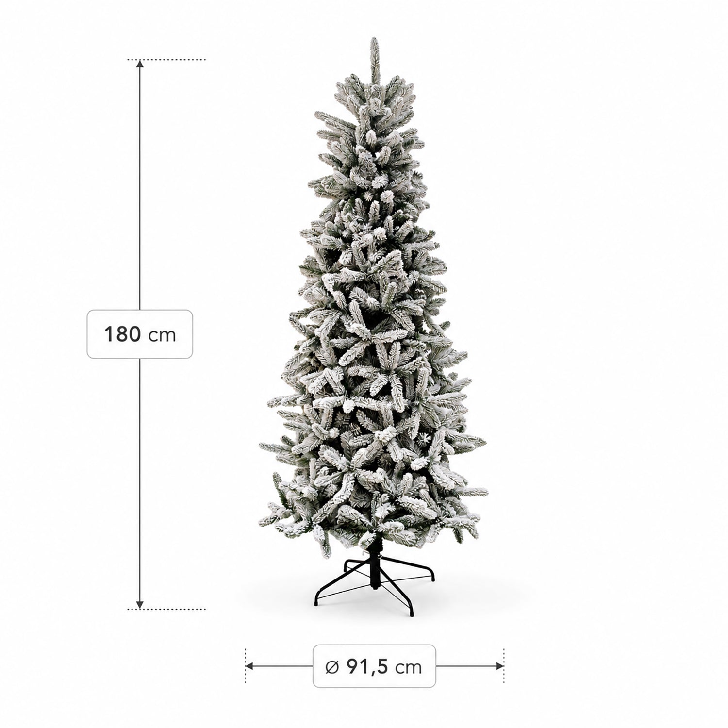 VESTIAMO CASA GRAN NATALE - Albero di Natale Artificiale Picco Innevato Slim - h180 cm diametro alla base 91,5 cm