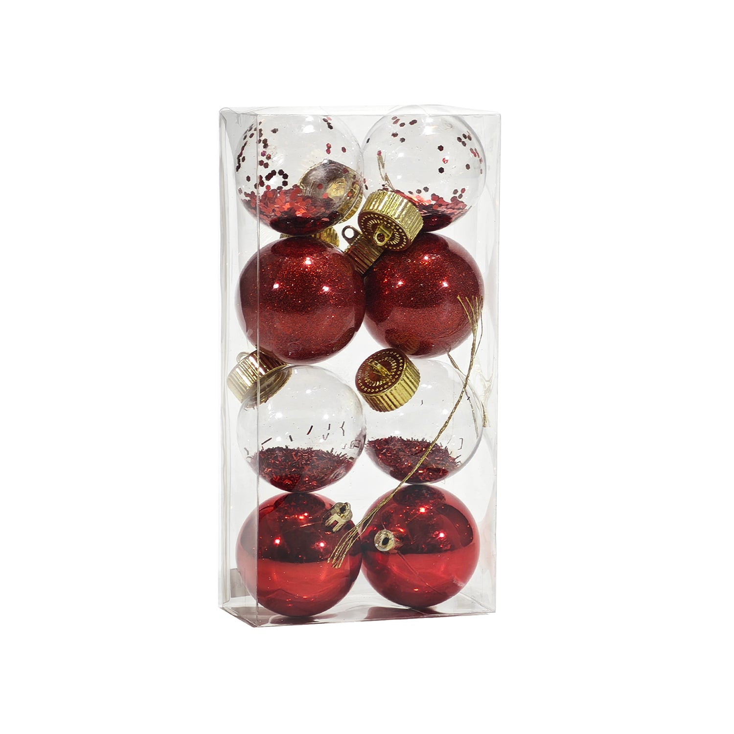 VESTIAMO CASA GRAN NATALE - Palle di Natale Rosse diametro 6 cm - set 8 pezzi