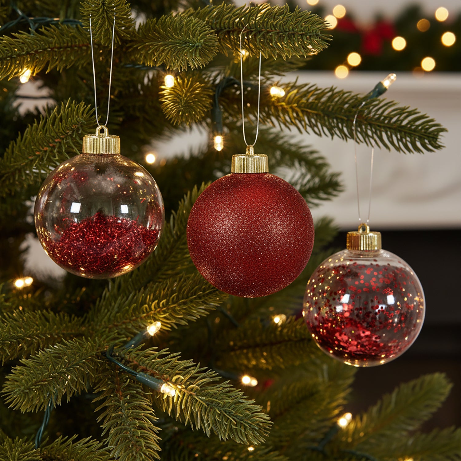 VESTIAMO CASA GRAN NATALE - Palle di Natale Rosse diametro 8 cm - set 6
 pezzi