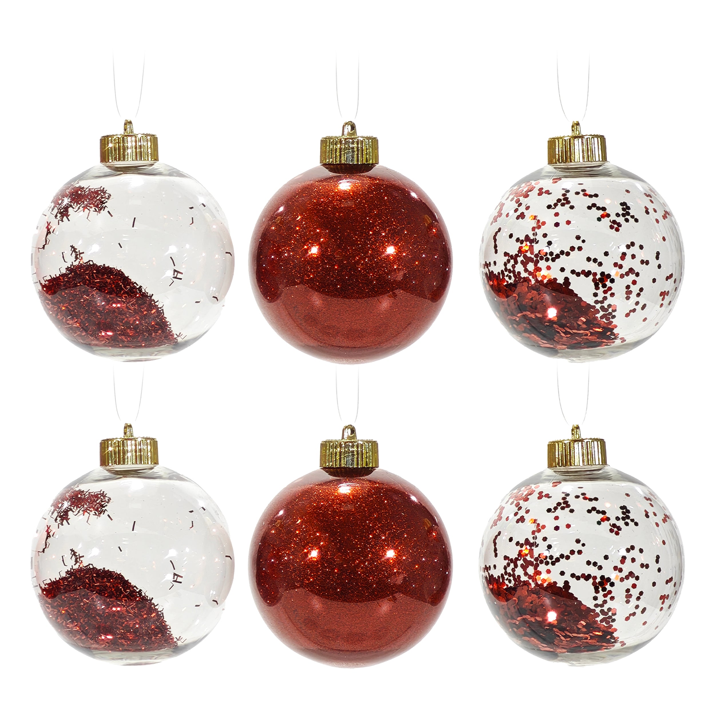 VESTIAMO CASA GRAN NATALE - Palle di Natale Rosse diametro 8 cm - set 6
 pezzi