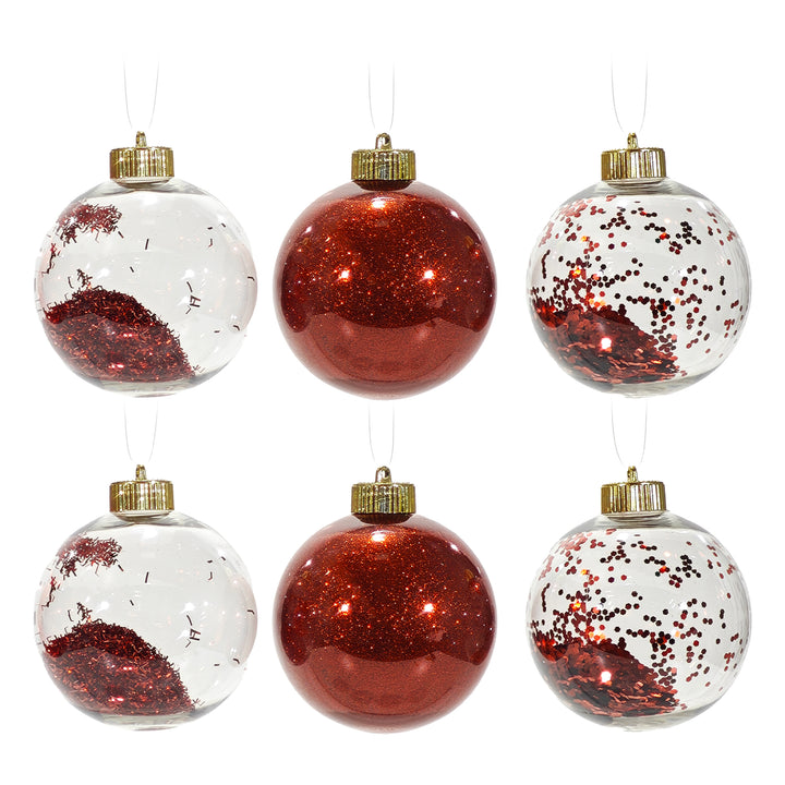 VESTIAMO CASA GRAN NATALE - Palle di Natale Rosse diametro 8 cm - set 6
 pezzi