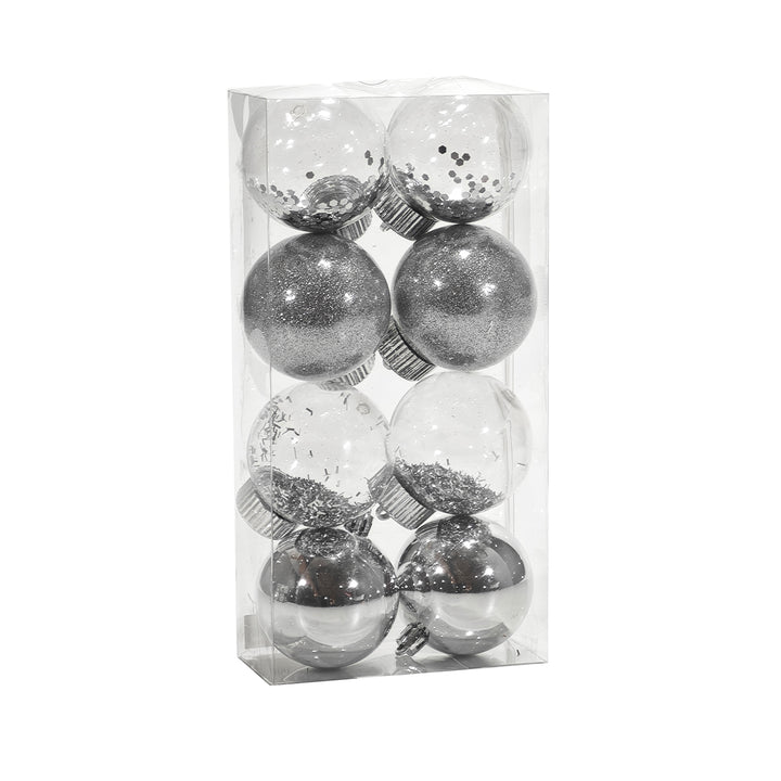 VESTIAMO CASA GRAN NATALE - Palle di Natale Silver diametro 6 cm - set 8 pezzi