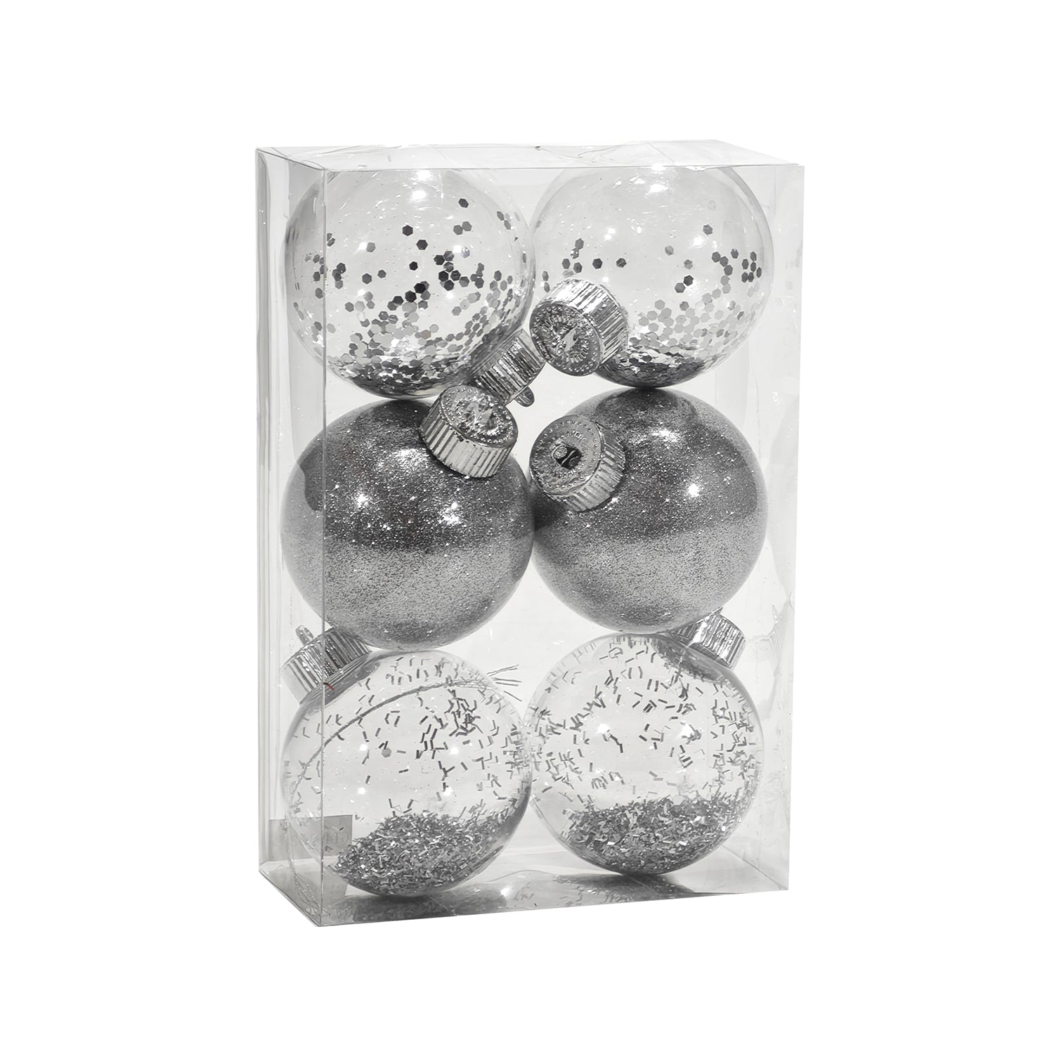 VESTIAMO CASA GRAN NATALE - Palle di Natale Silver diametro 8 cm - set 6
 pezzi