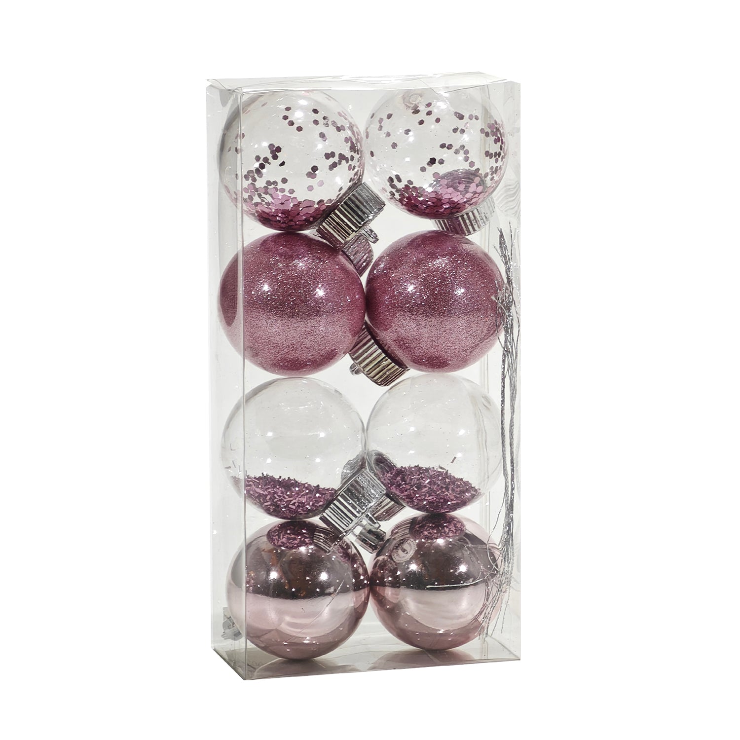 VESTIAMO CASA GRAN NATALE - Palle di Natale Rosa diametro 6 cm - set 8 pezzi