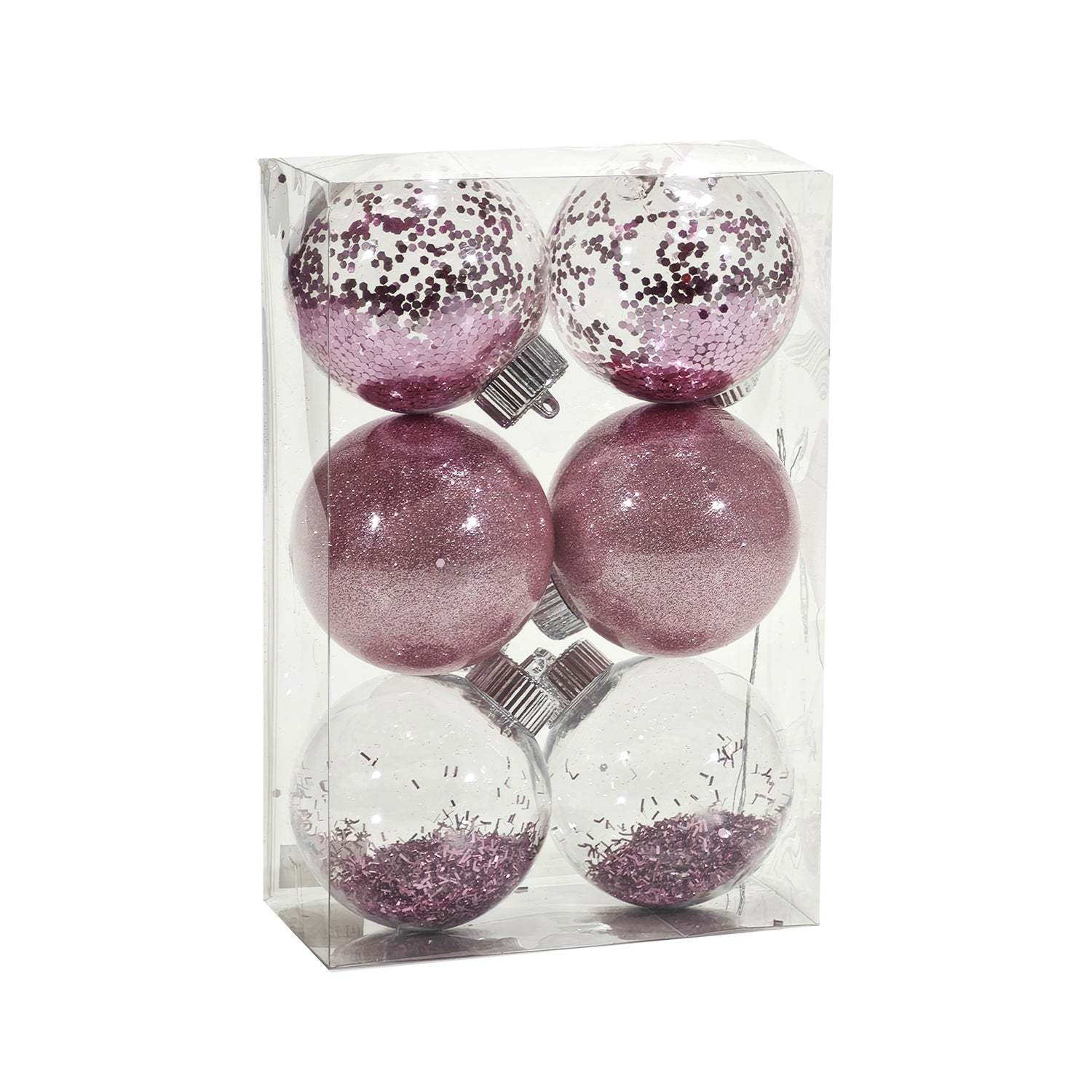 VESTIAMO CASA GRAN NATALE - Palle di Natale Rosa diametro 8 cm - set 6
 pezzi