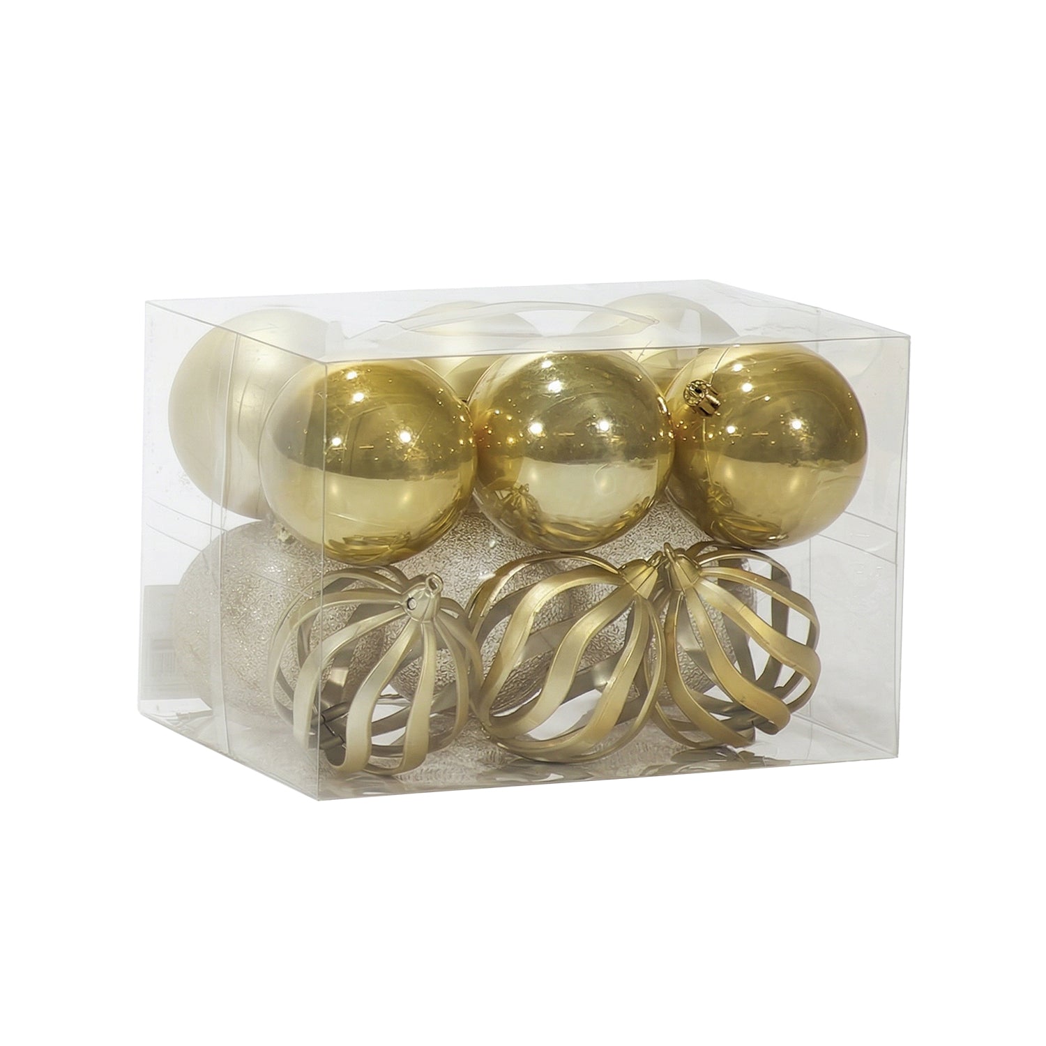VESTIAMO CASA GRAN NATALE - Set 12 Palline di Natale Oro Infrangibili diametro 8 cm
