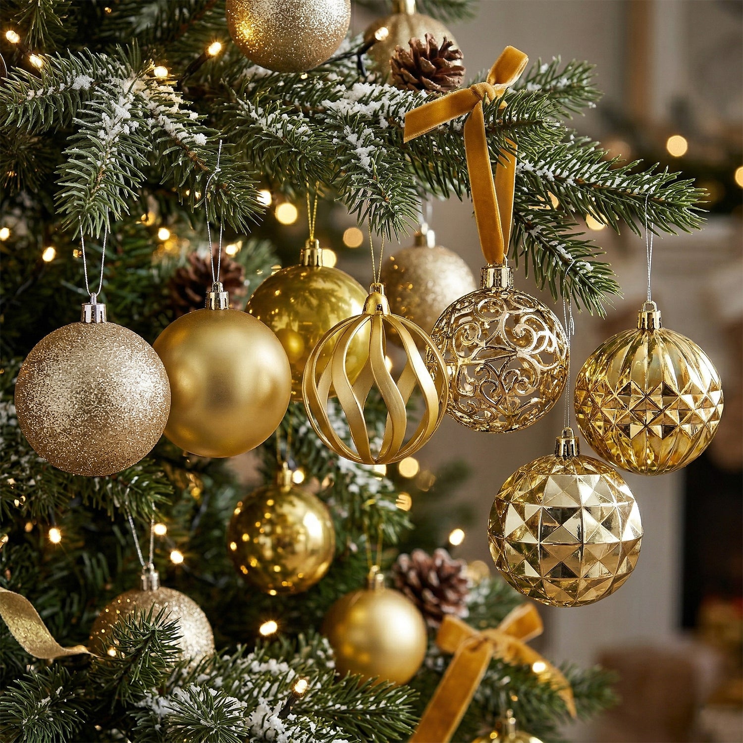 VESTIAMO CASA GRAN NATALE - Set 12 Palline di Natale Oro Infrangibili diametro 8 cm