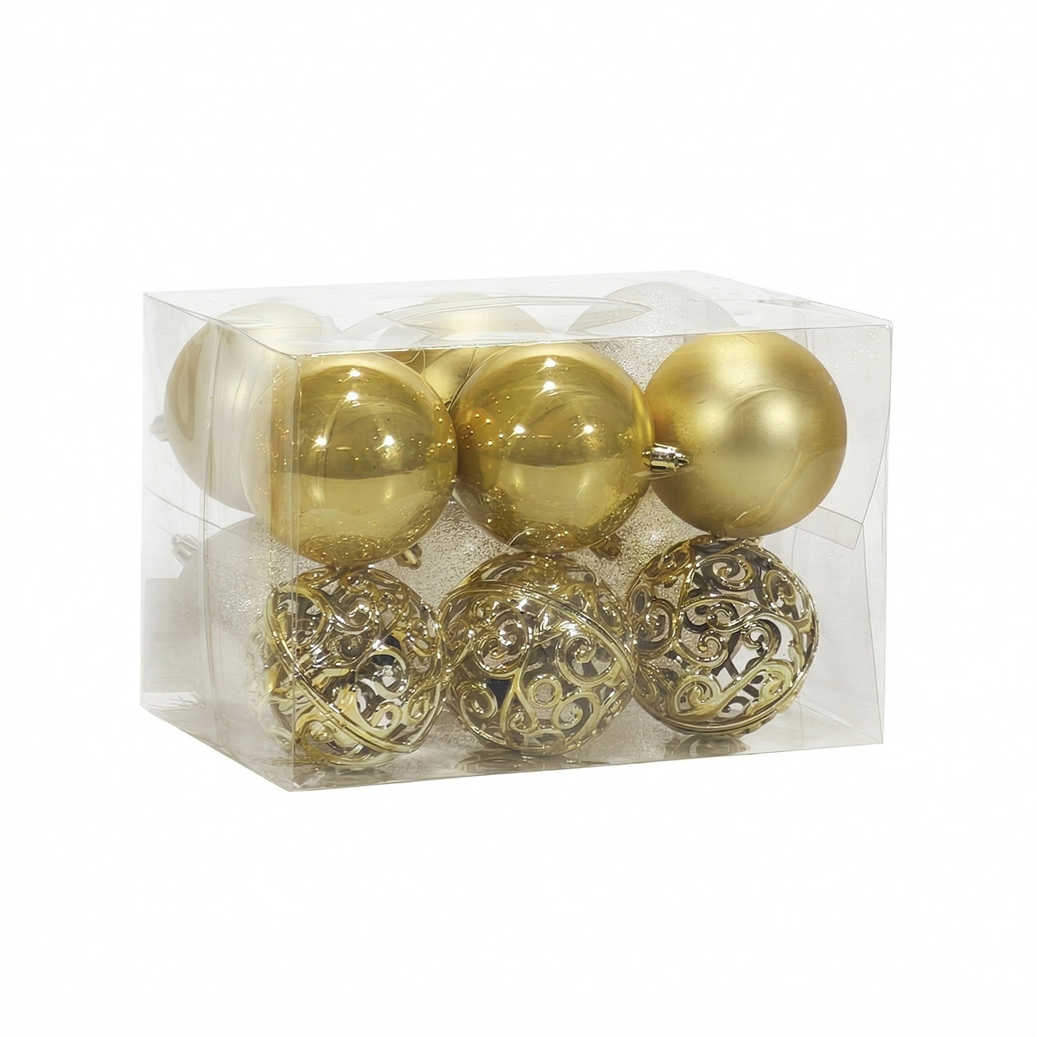 VESTIAMO CASA GRAN NATALE - Set 12 Palline di Natale Oro Infrangibili diametro 8 cm