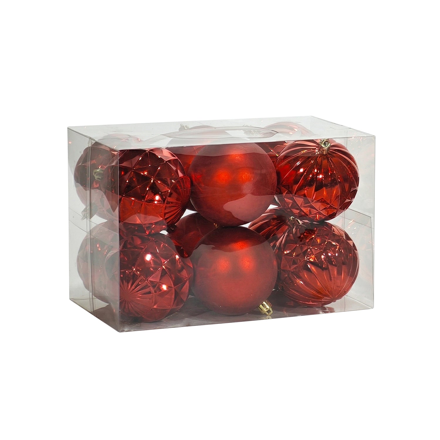VESTIAMO CASA GRAN NATALE - Set 12 Palline di Natale Rosse Infrangibili diametro 8 cm