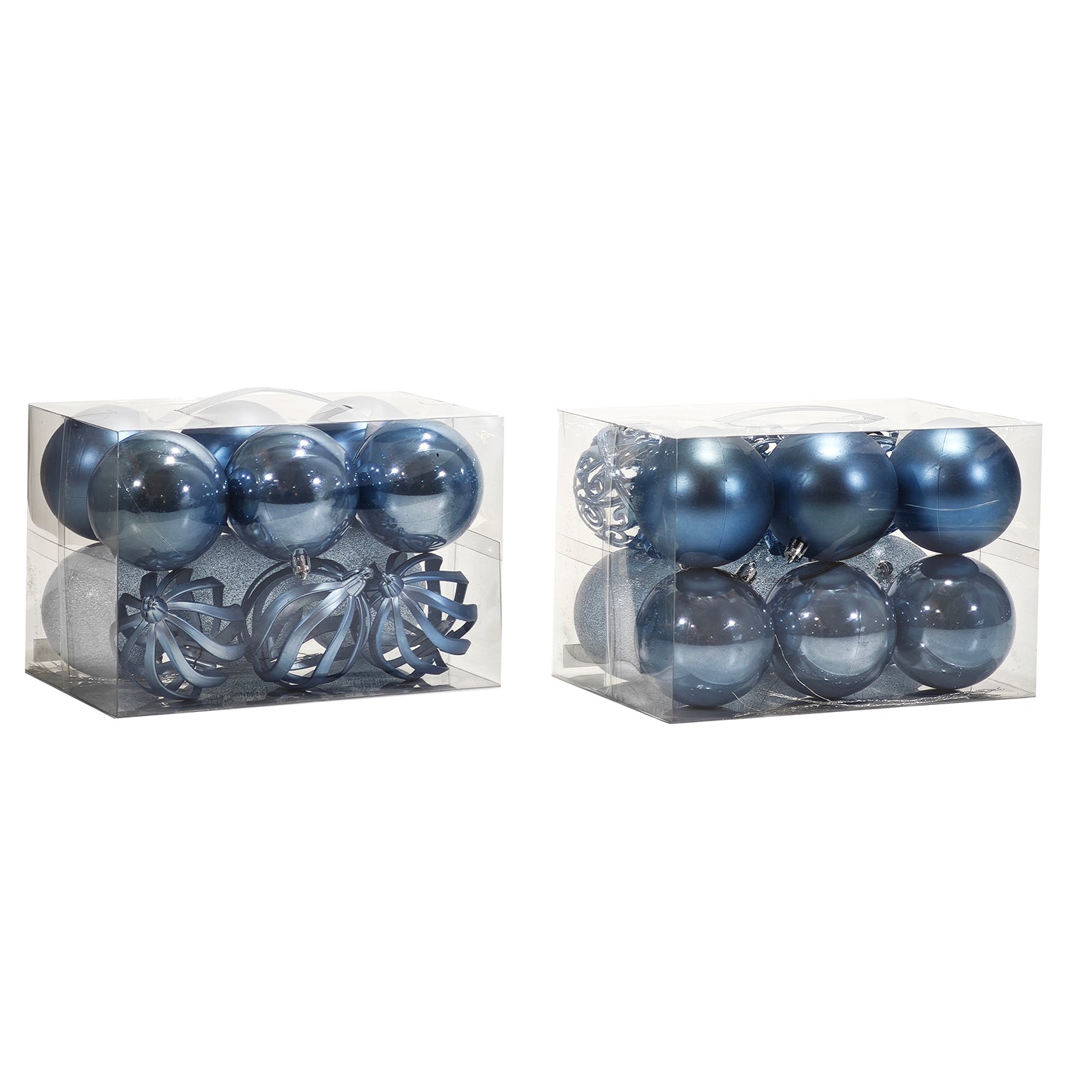 VESTIAMO CASA GRAN NATALE - Palle di Natale Celeste Assortite diametro 8 cm - set 12 pezzi