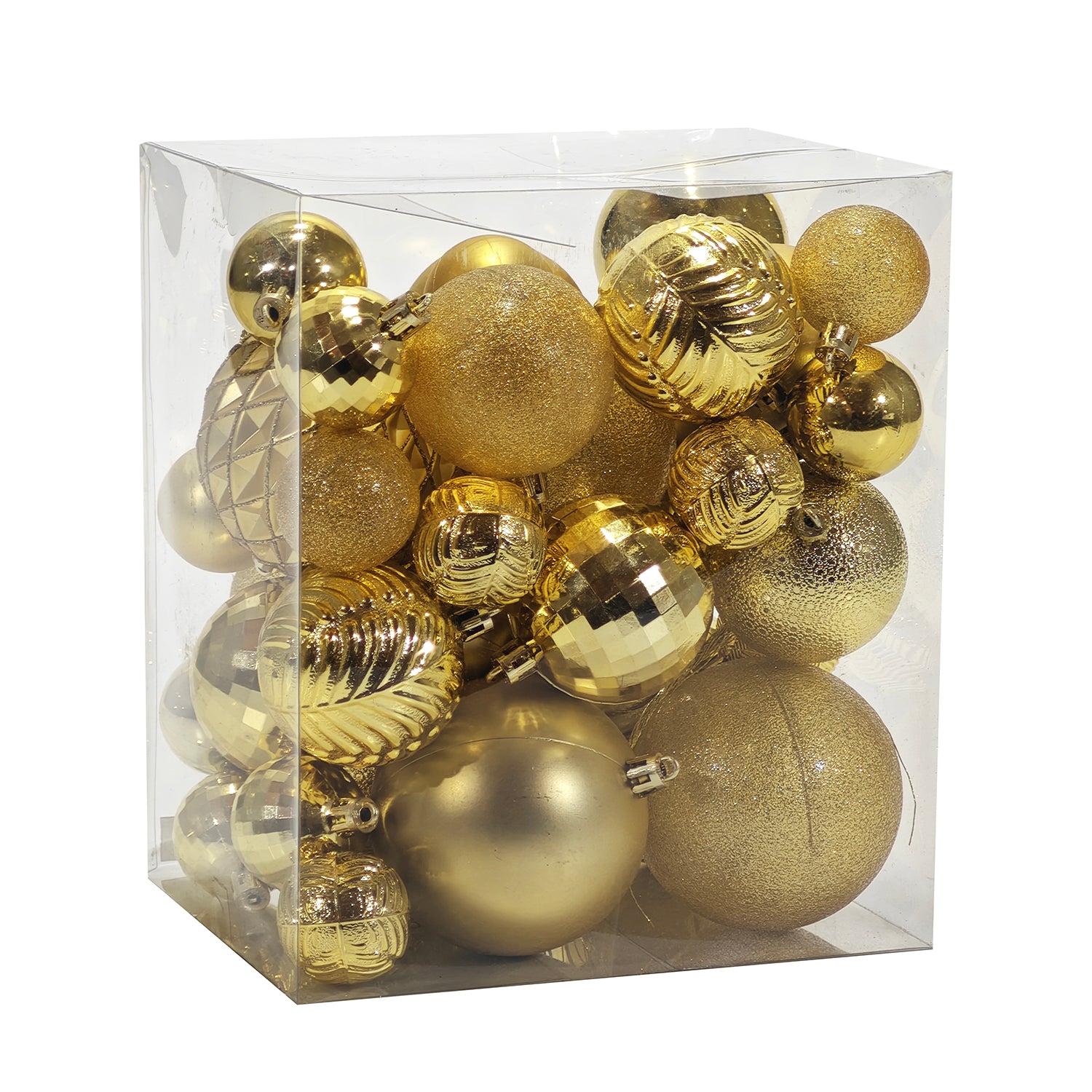VESTIAMO CASA GRAN NATALE - Palle di Natale Oro mix diametro 8/6/4 cm - set 36 pezzi