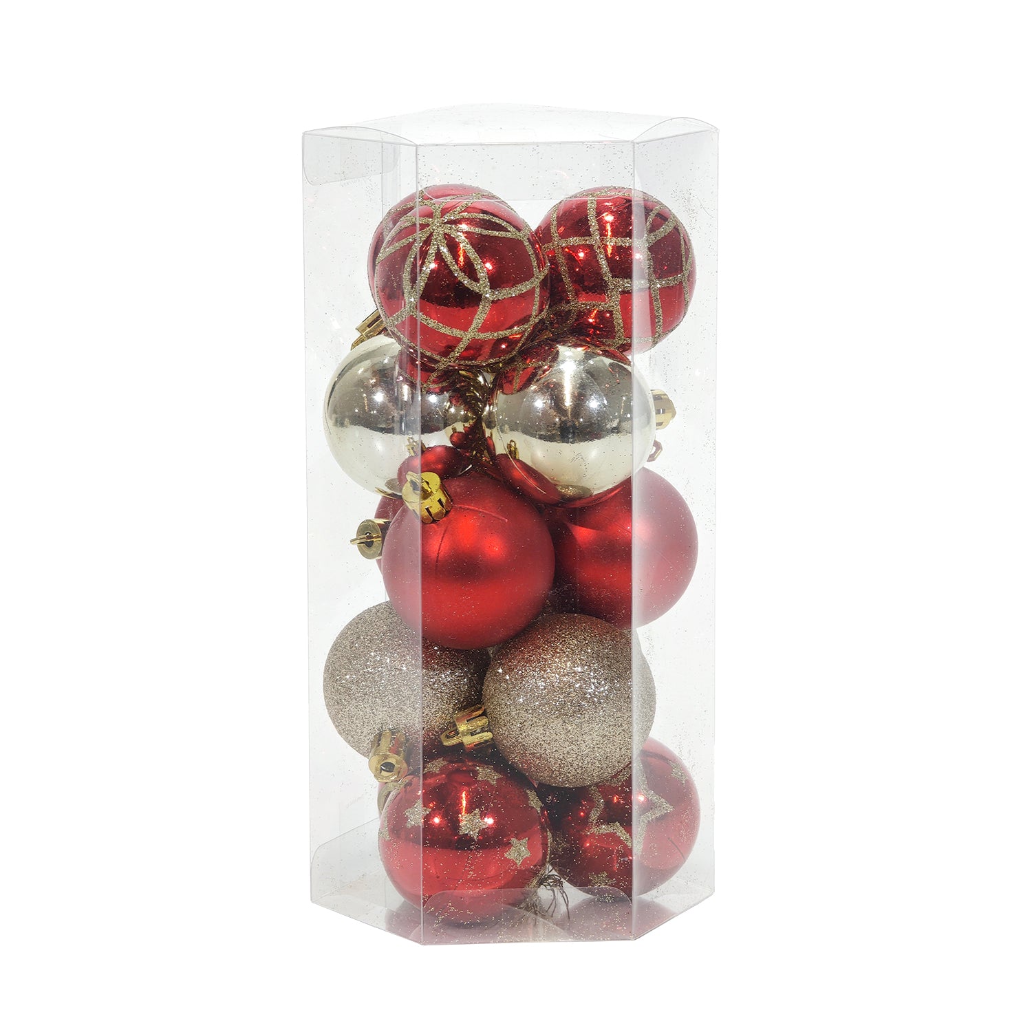 VESTIAMO CASA GRAN NATALE - Set 15 Palline di Natale Oro e Rosse Infrangibili diametro 5 cm