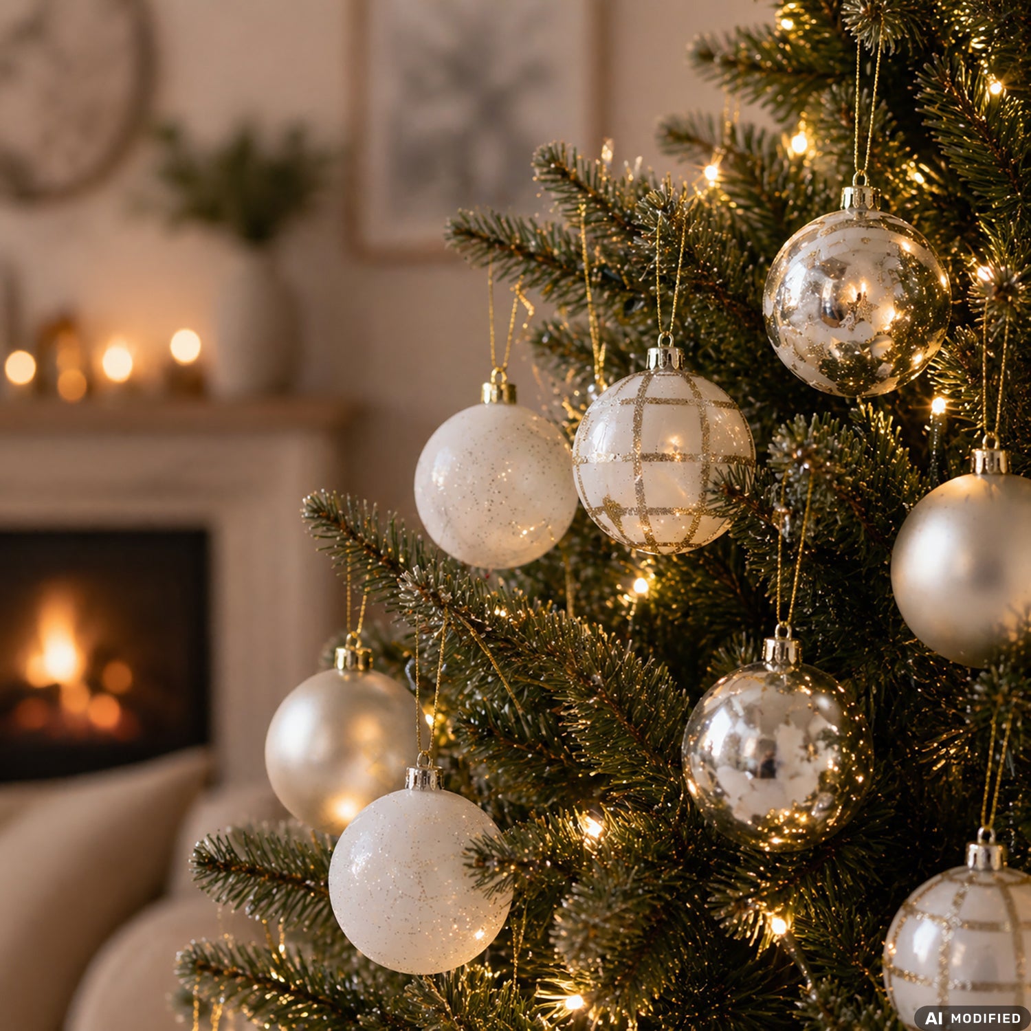VESTIAMO CASA GRAN NATALE - Set 15 Palline di Natale Oro e Bianche Infrangibili diametro 5 cm