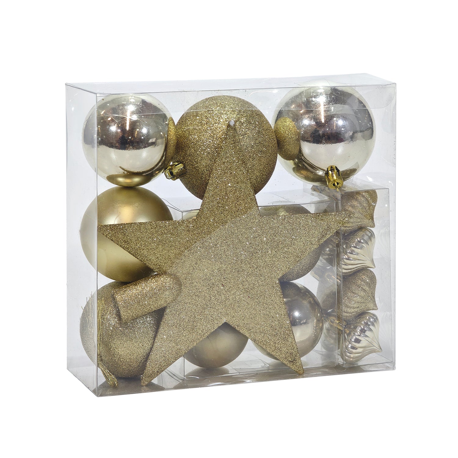 VESTIAMO CASA GRAN NATALE - Set Decorazioni Natalizie Oro Argento 18 Pezzi