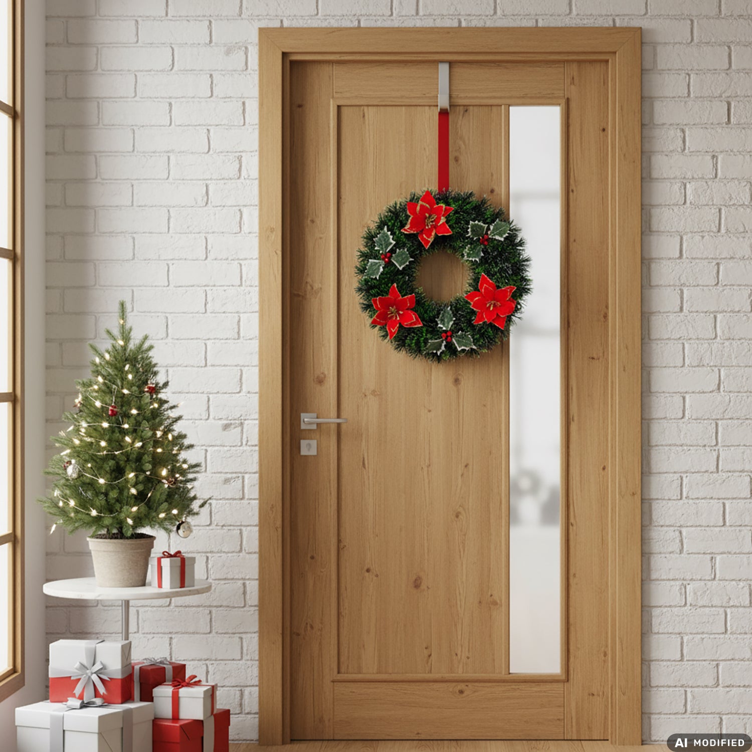 VESTIAMO CASA GRAN NATALE - Ghirlanda Natalizia Decorativa con Stelle e Bacche diametro 38 cm