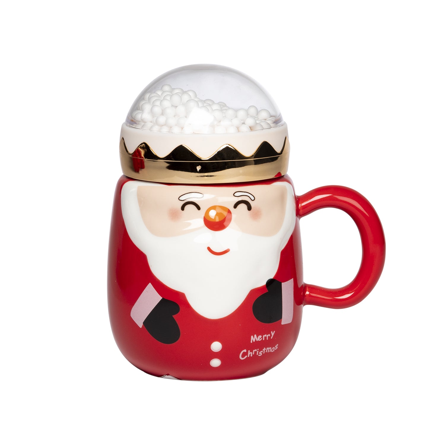 VESTIAMO CASA GRAN NATALE - Tazza Babbo natale con Coperchio effetto Neve 38 cl