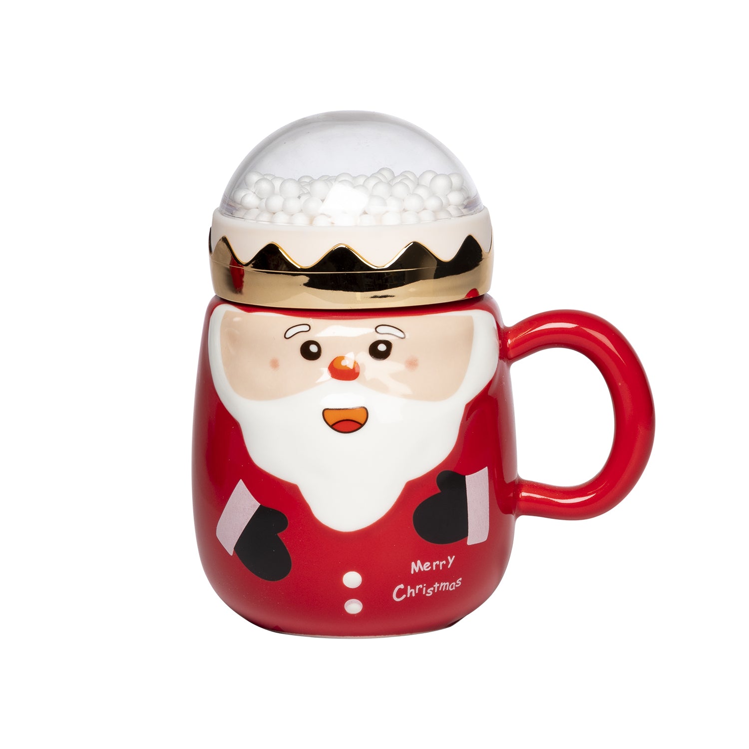 VESTIAMO CASA GRAN NATALE - Tazza Babbo natale con Coperchio effetto Neve 38 cl