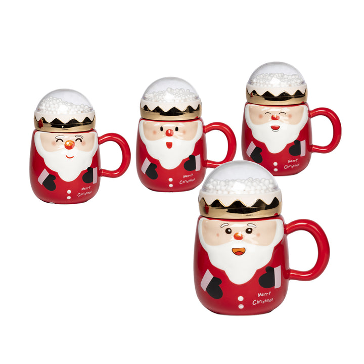 VESTIAMO CASA GRAN NATALE - Tazza Babbo natale con Coperchio effetto Neve 38 cl