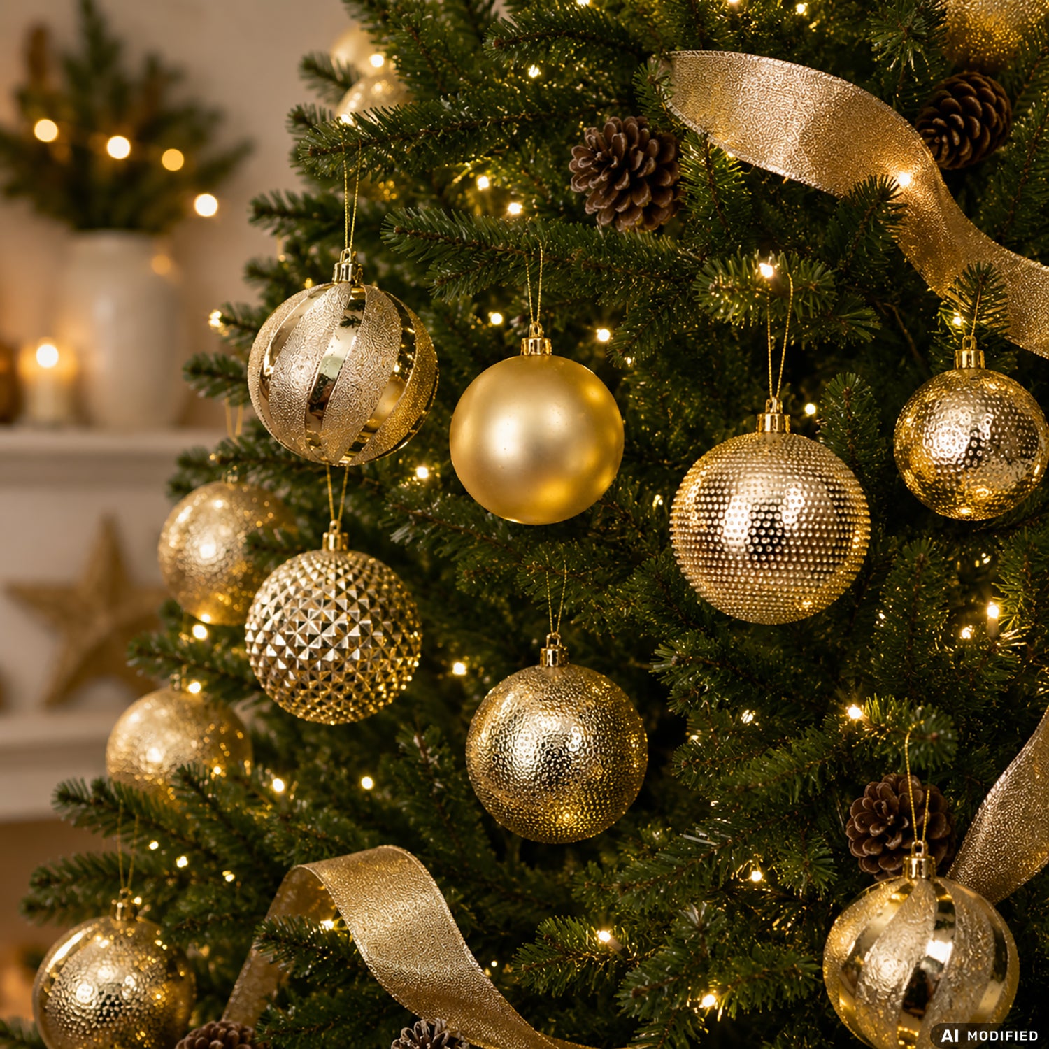 VESTIAMO CASA GRAN NATALE - Set 12 Palline di Natale Oro diametro 8 cm