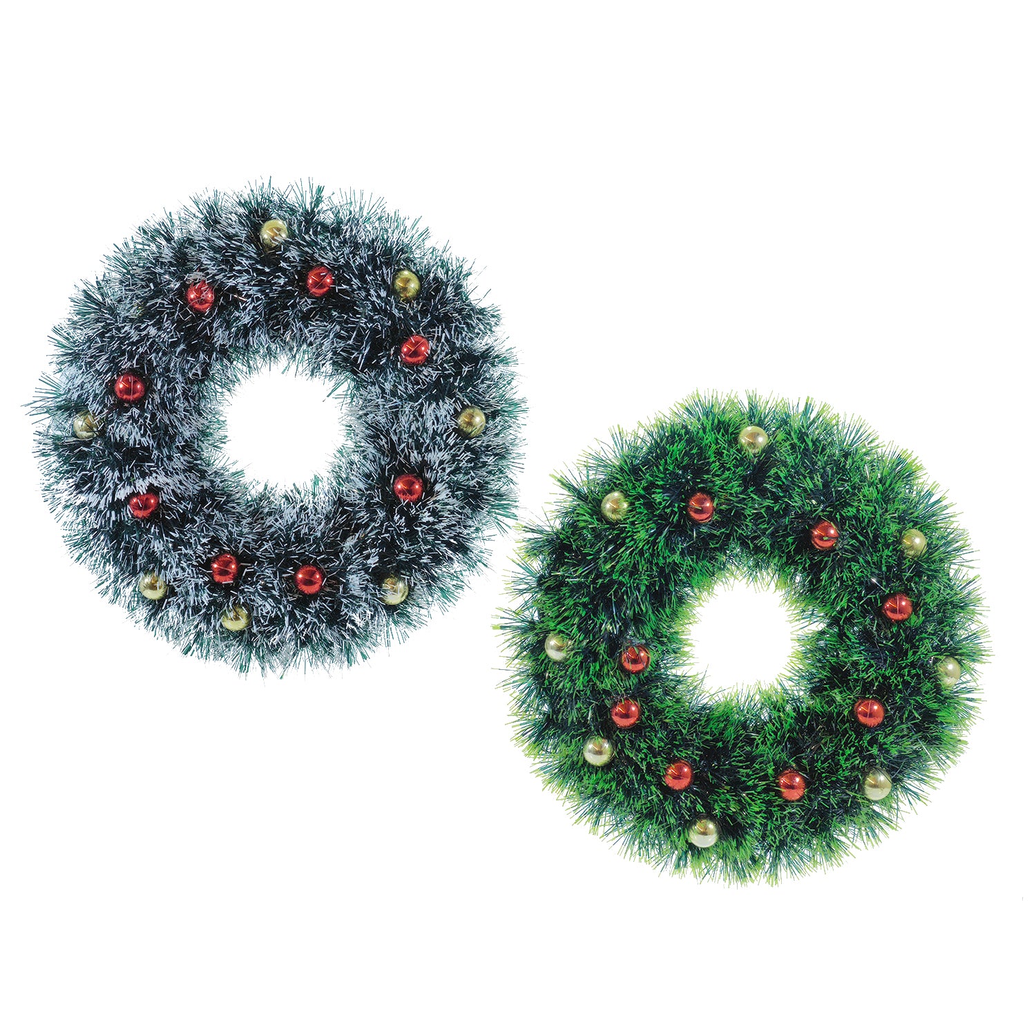 VESTIAMO CASA GRAN NATALE - Ghirlanda Natalizia Decorativa con Palline Rosse e Oro diametro 37 cm