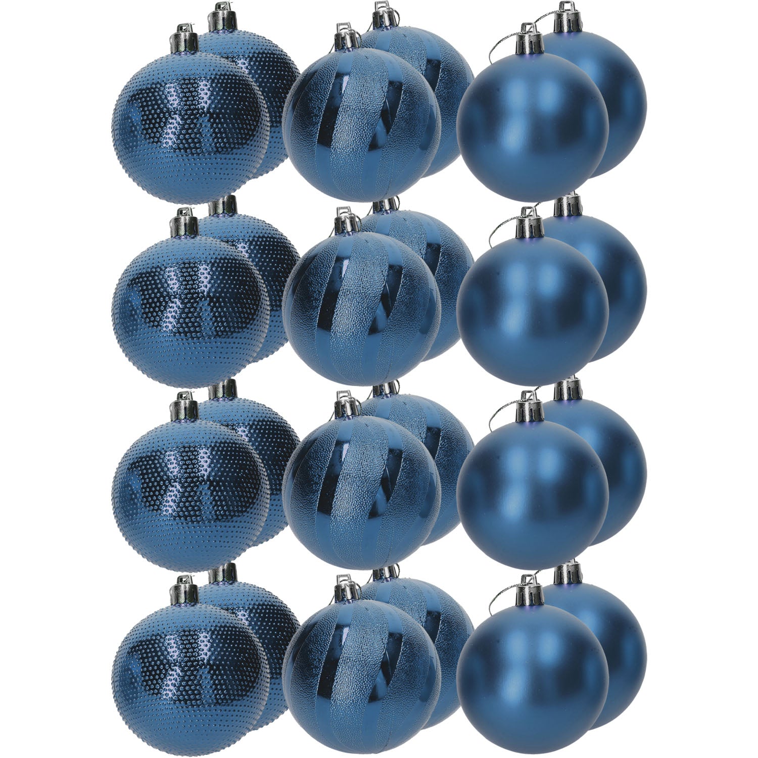 VESTIAMO CASA GRAN NATALE - Set 24 Palline di Natale Blu diametro 6 cm
