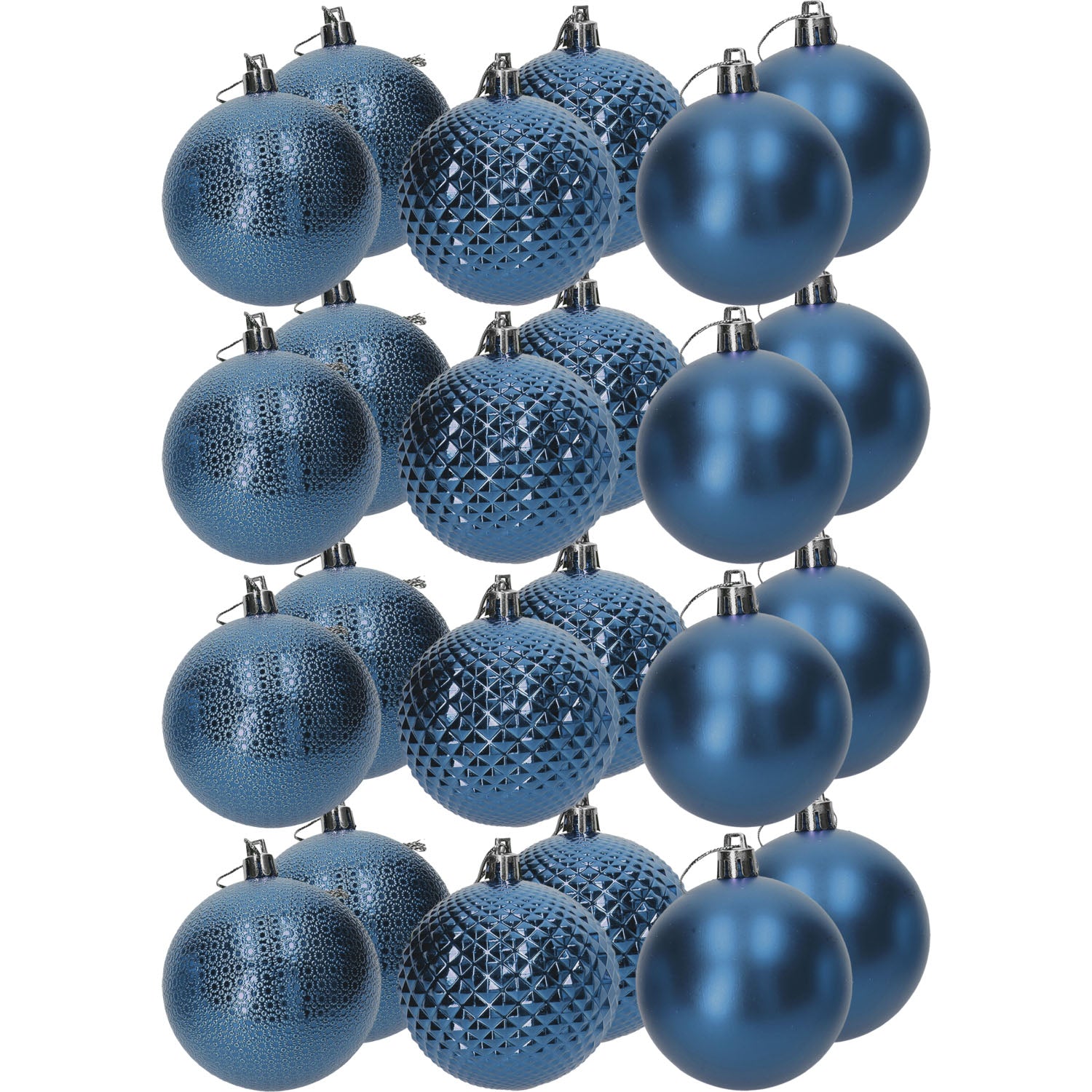 VESTIAMO CASA GRAN NATALE - Set 24 Palline di Natale Blu diametro 6 cm