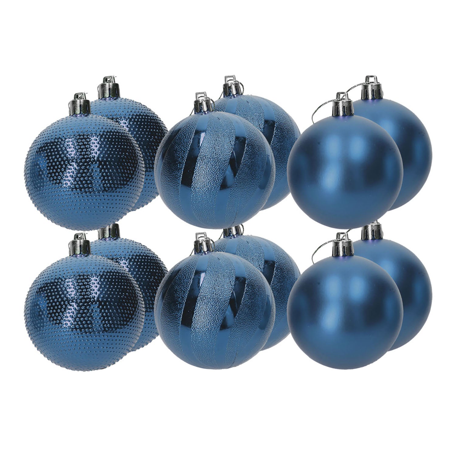 VESTIAMO CASA GRAN NATALE - Set 12 Palline di Natale Blu diametro 8 cm