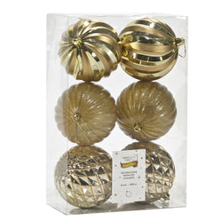 VESTIAMO CASA GRAN NATALE - Palle di Natale Oro Assortite diametro 10 cm - set 6 pezzi