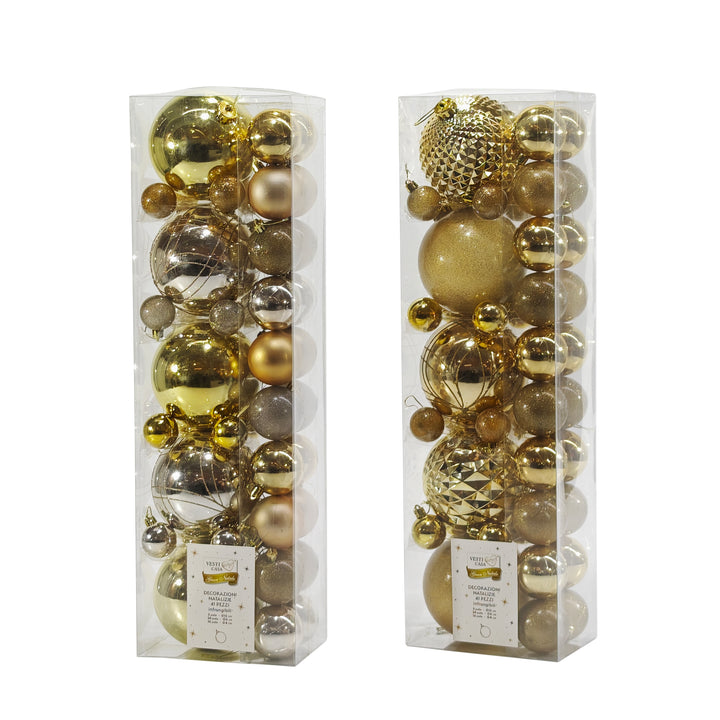 VESTIAMO CASA GRAN NATALE - Palle di Natale Oro - set 41 pezzi